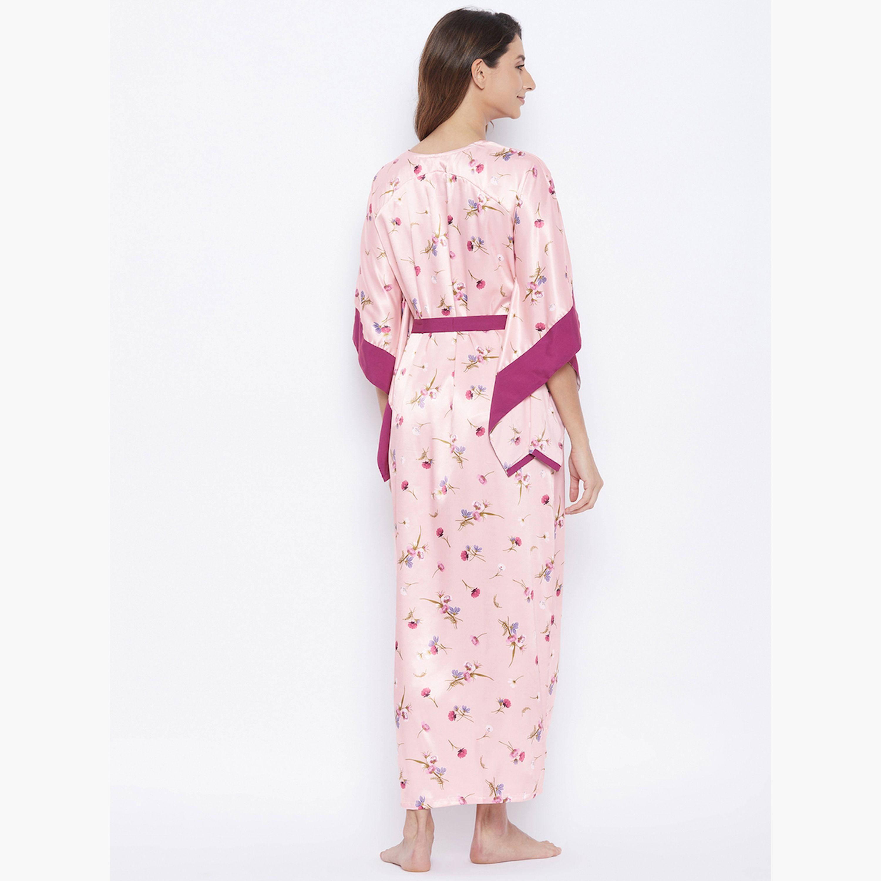 قميص نوم قفطان ساتان بنقشة الزهور-women-clothing-nightwear-nighties-image-4
