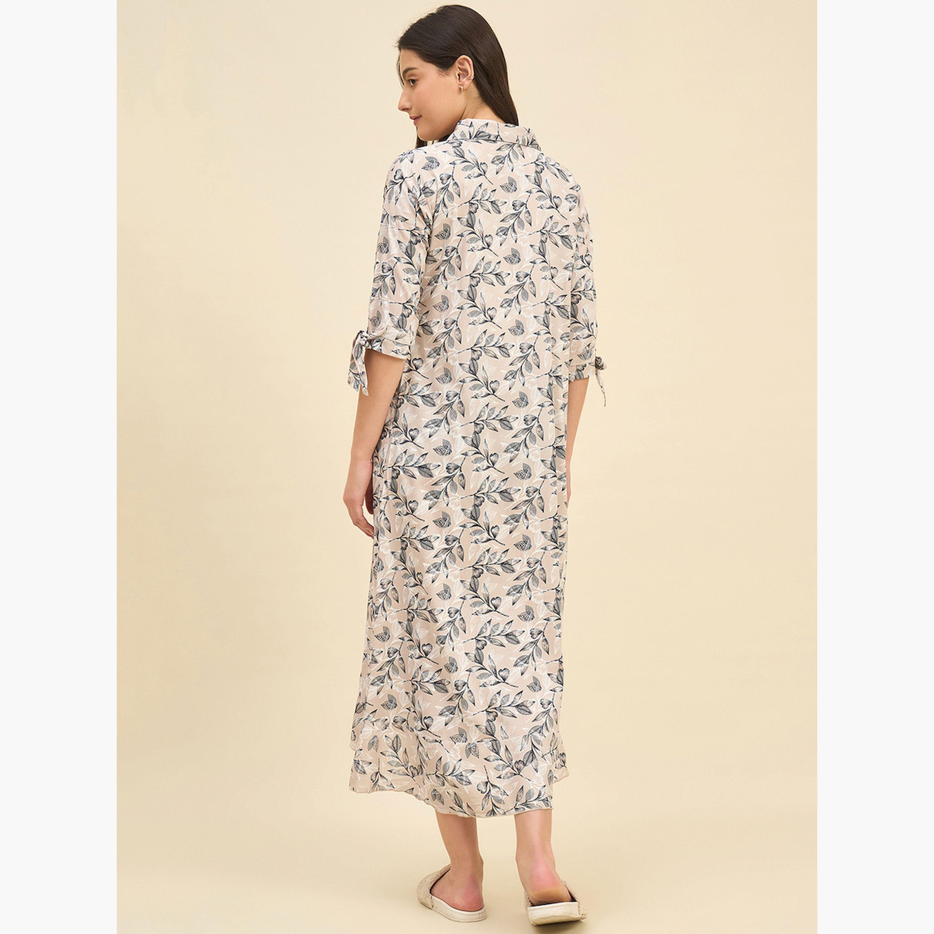 قميص نوم فيسكوز رايون بيج بنقشة الزهور-women-clothing-nightwear-nighties-image-4