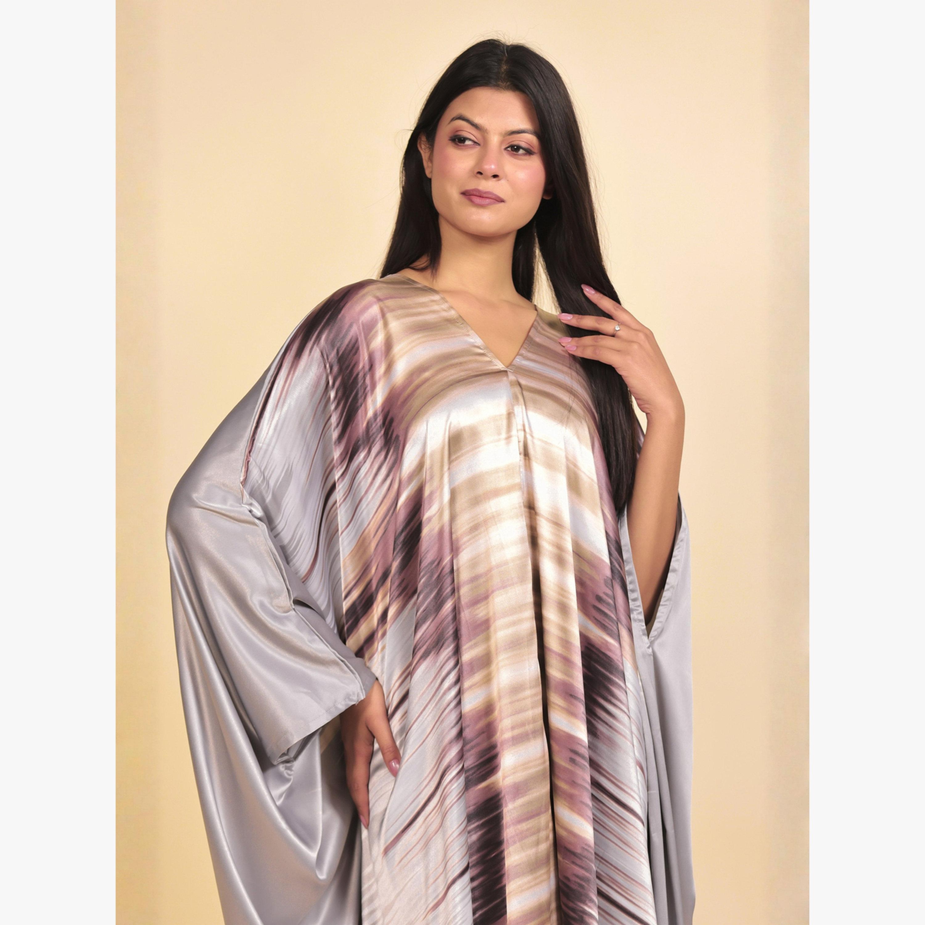 The Kaftan Company X Styli Iridescent Satin Elegant Night Free Size Kaftan-women-clothing-nightwear-nighties-image-4