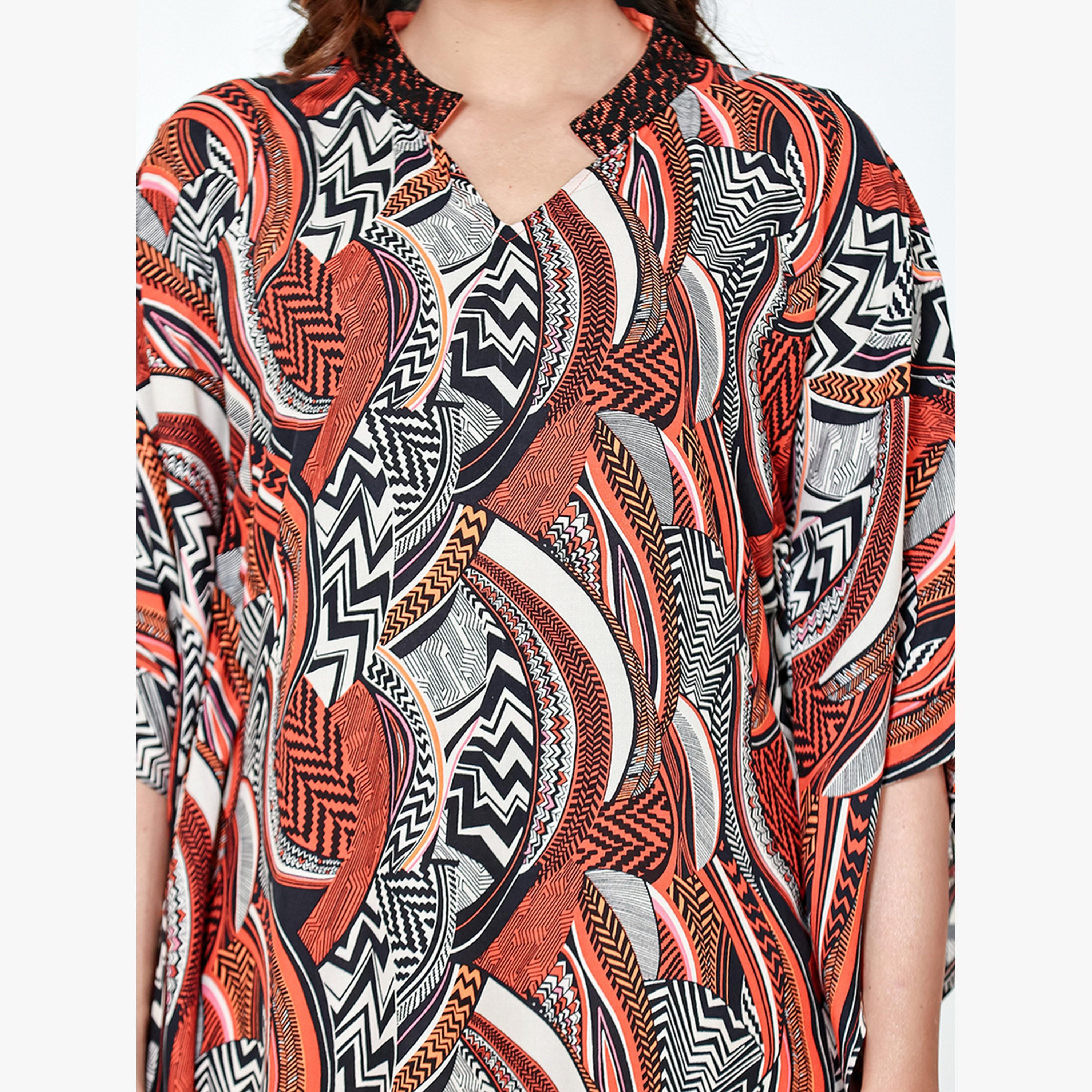 قميص نوم قفطان بطبعة كاملة-women-clothing-nightwear-nighties-image-5