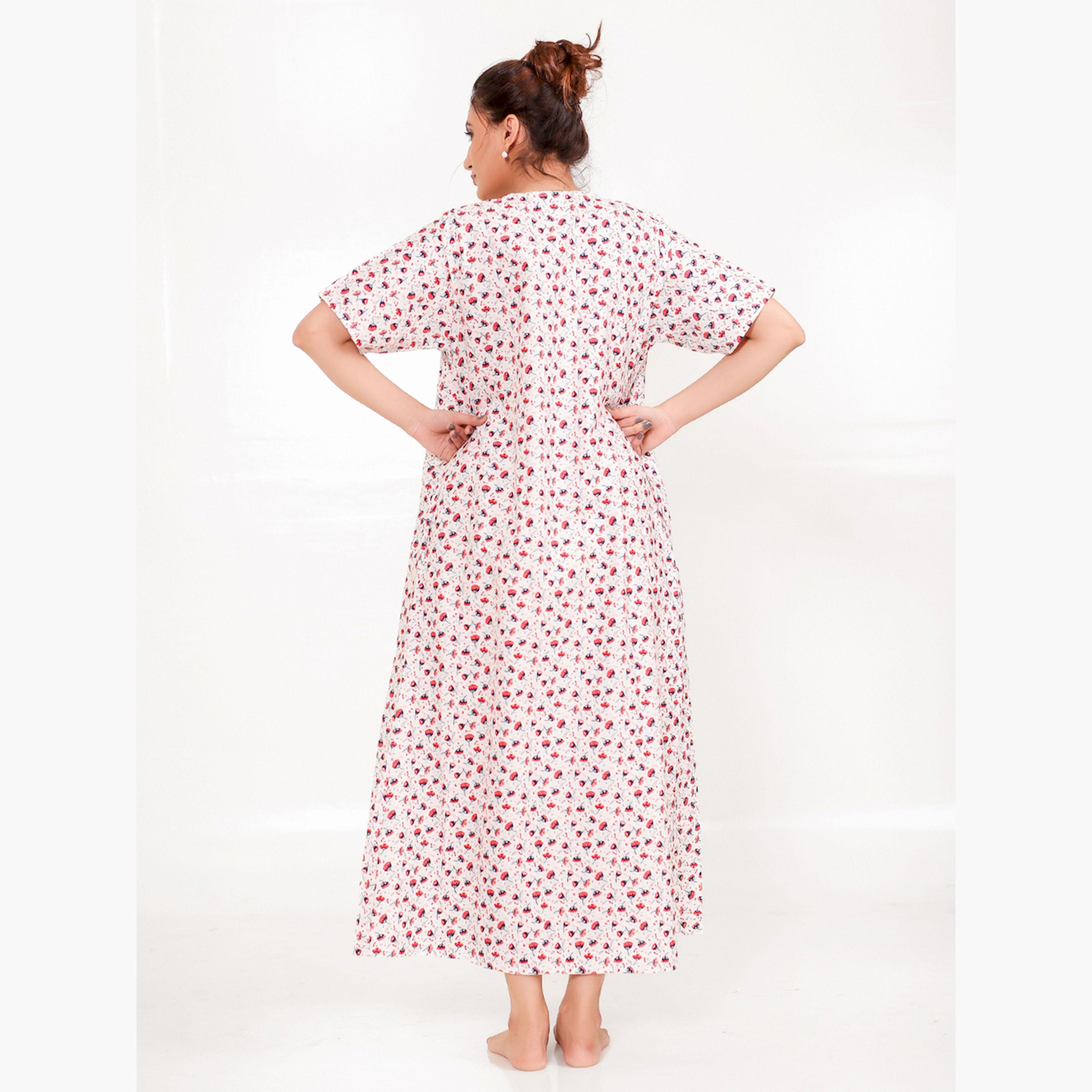 قميص نوم بأكمام قصيرة ونقشة الزهور-women-clothing-nightwear-nighties-image-4