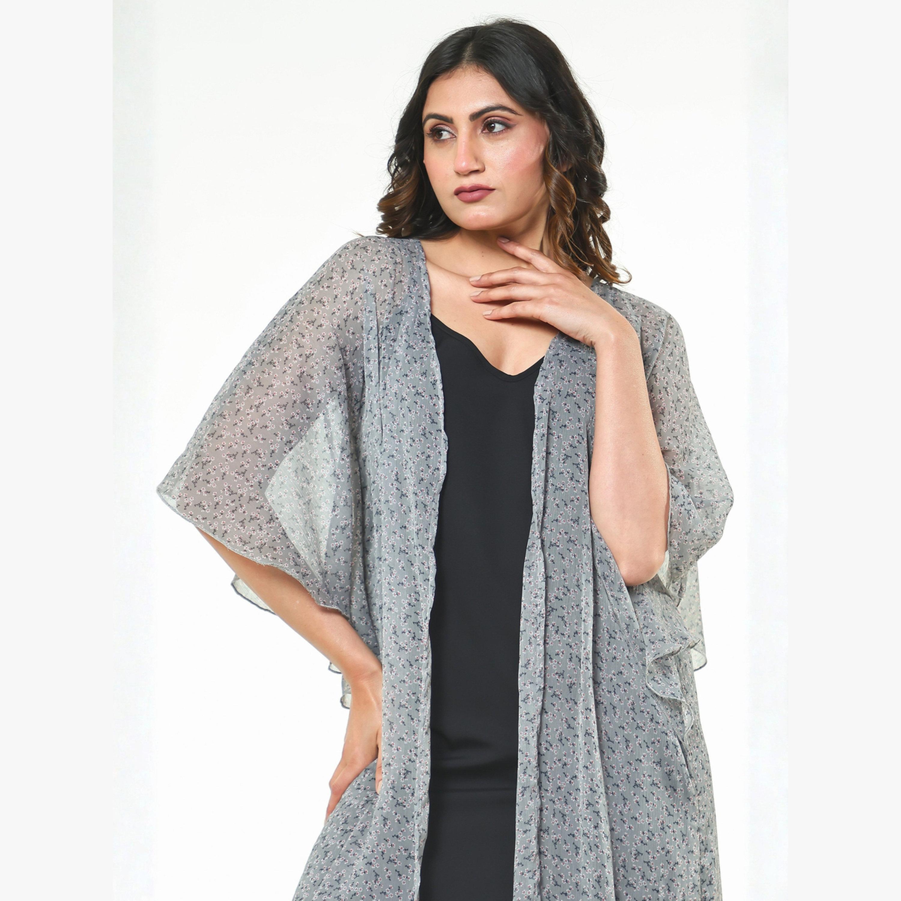 قميص نوم قفطان شيفون بطبعة أزهار مع فستان داخلي-women-clothing-nightwear-nighties-image-3