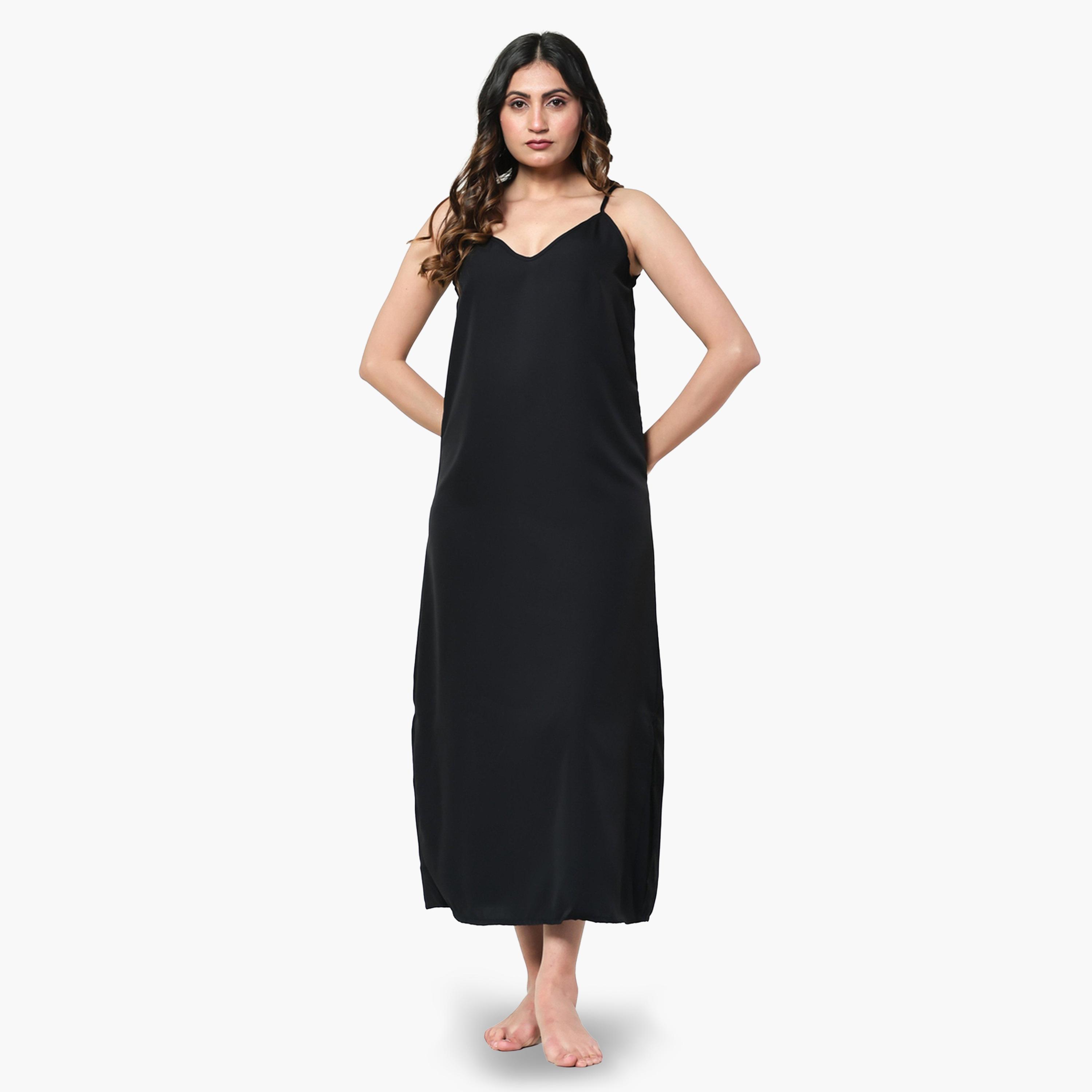 The Kaftan Company X Styli Grey Floral Chiffon Kaftan Nightgown with Inner Slip-women-clothing-nightwear-nighties-image-4