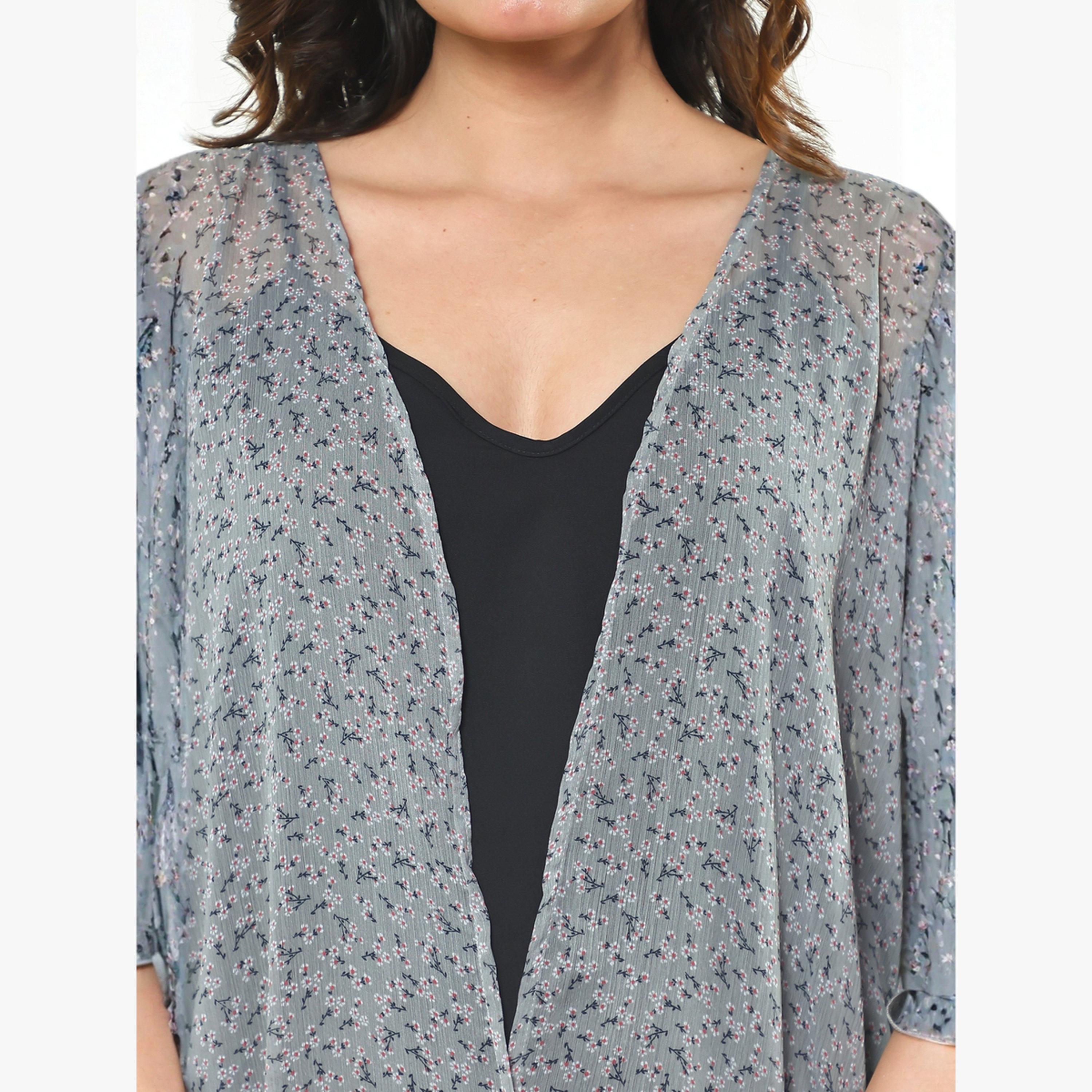 قميص نوم قفطان شيفون بطبعة أزهار مع فستان داخلي-women-clothing-nightwear-nighties-image-6