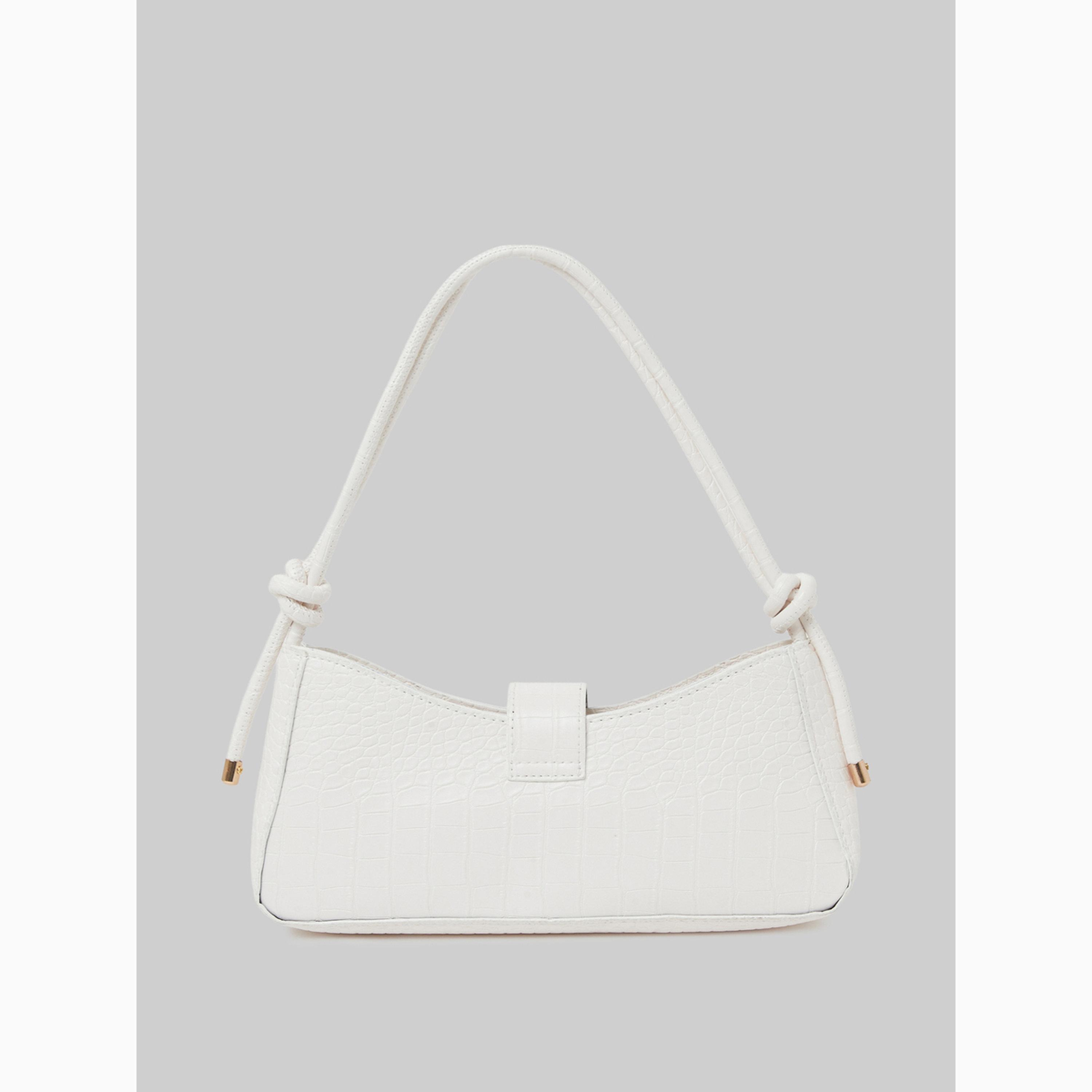 Styli Croc Textured Buckle Detail Shoulder Bag-women-bagsandwallets-handbags-image-3