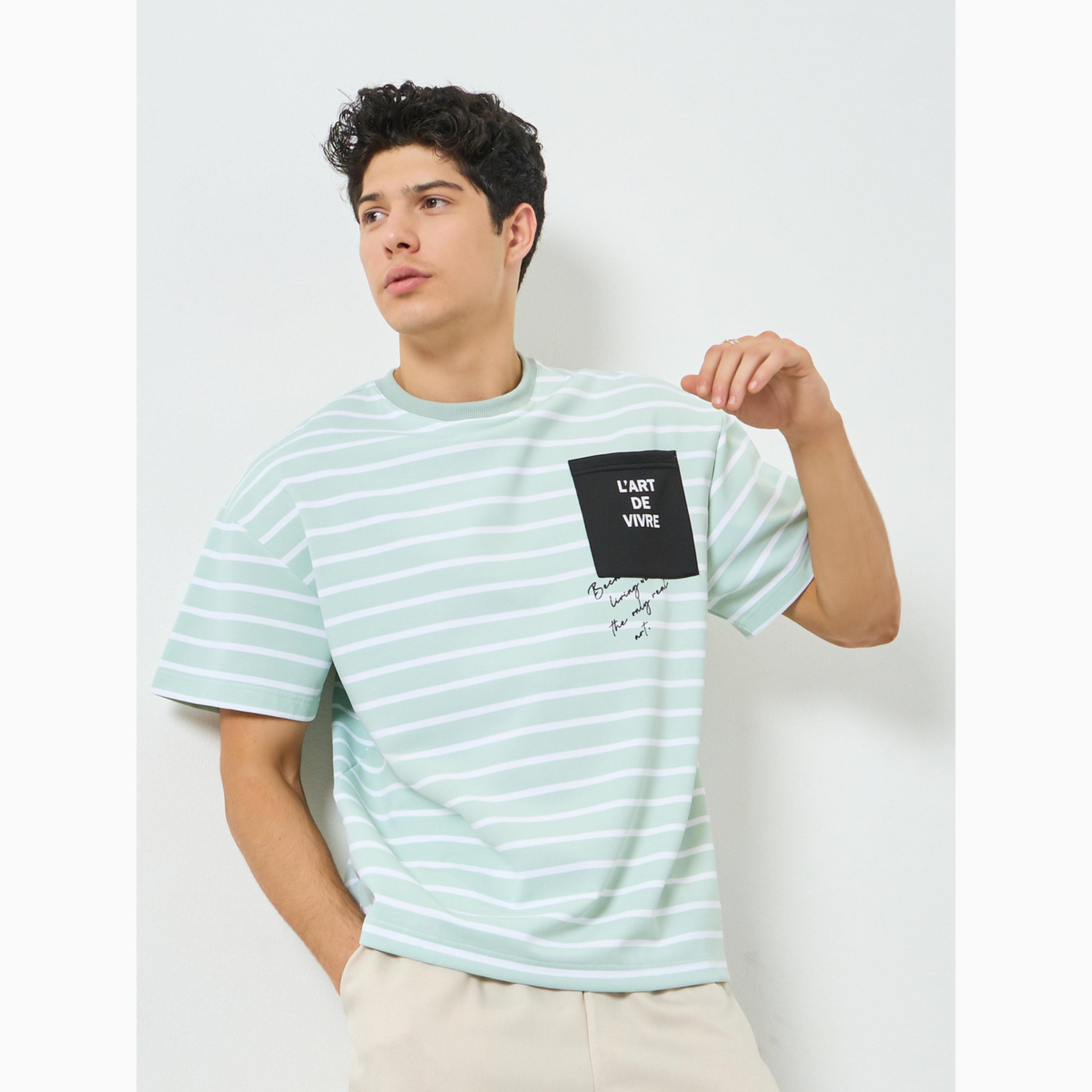 Styli Men Striped Oversized T-Shirt-men-clothing-tshirtsandpolos-tshirts-image-1