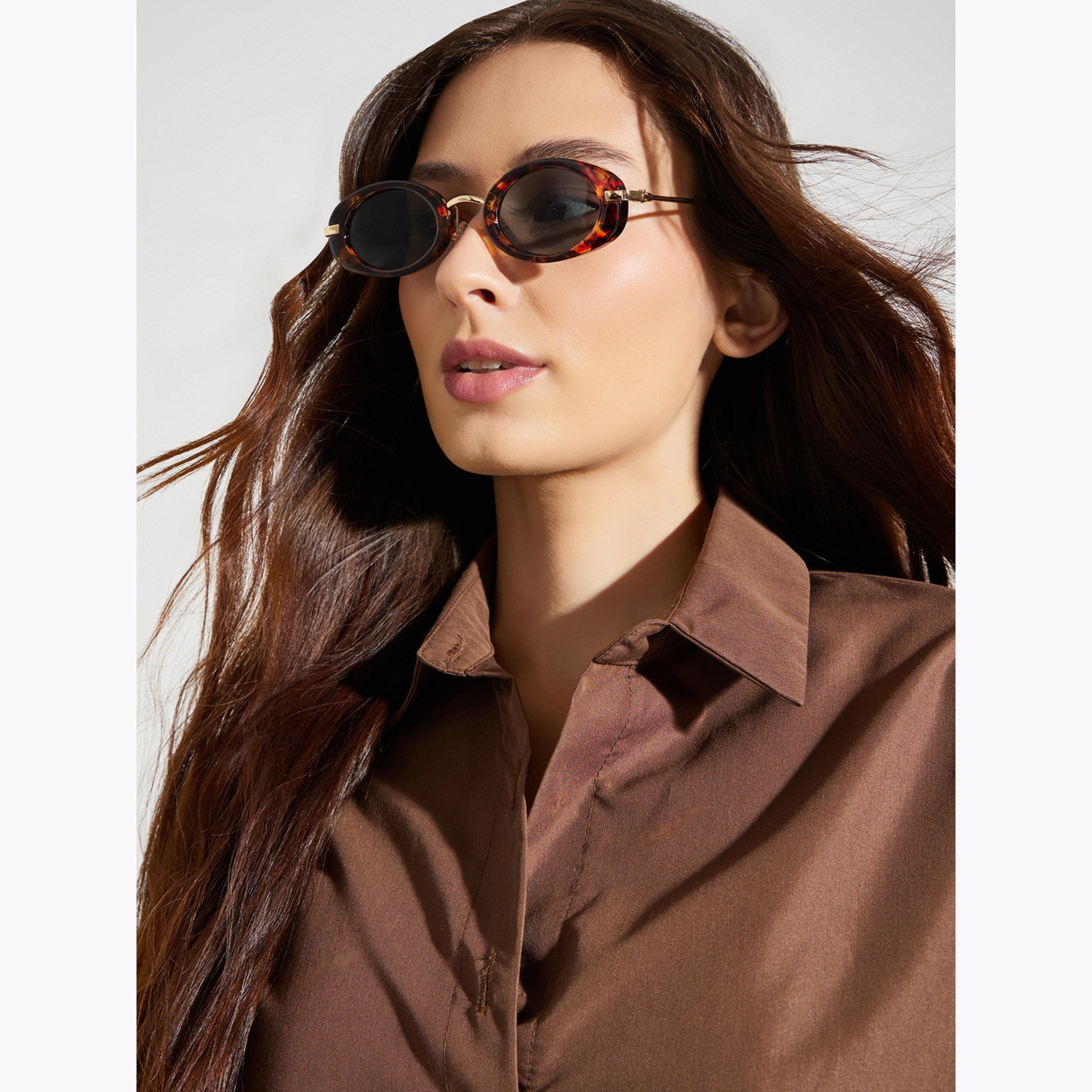 Styli Tortoiseshell Oval Sunglasses-women-sunglasses-image-2