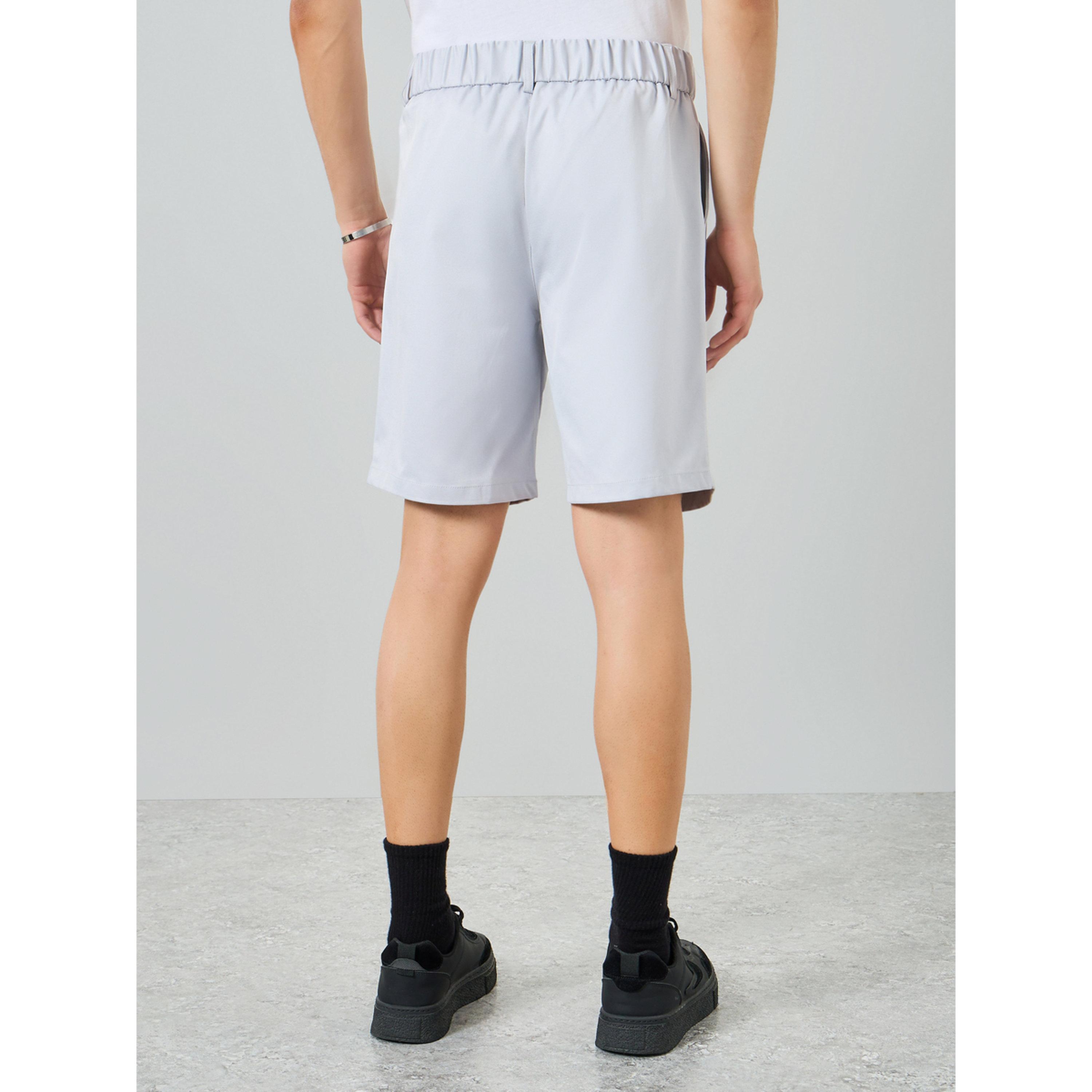 Take Two Men Grey Pleated Button Detail Shorts-men-clothing-bottoms-shorts-image-4