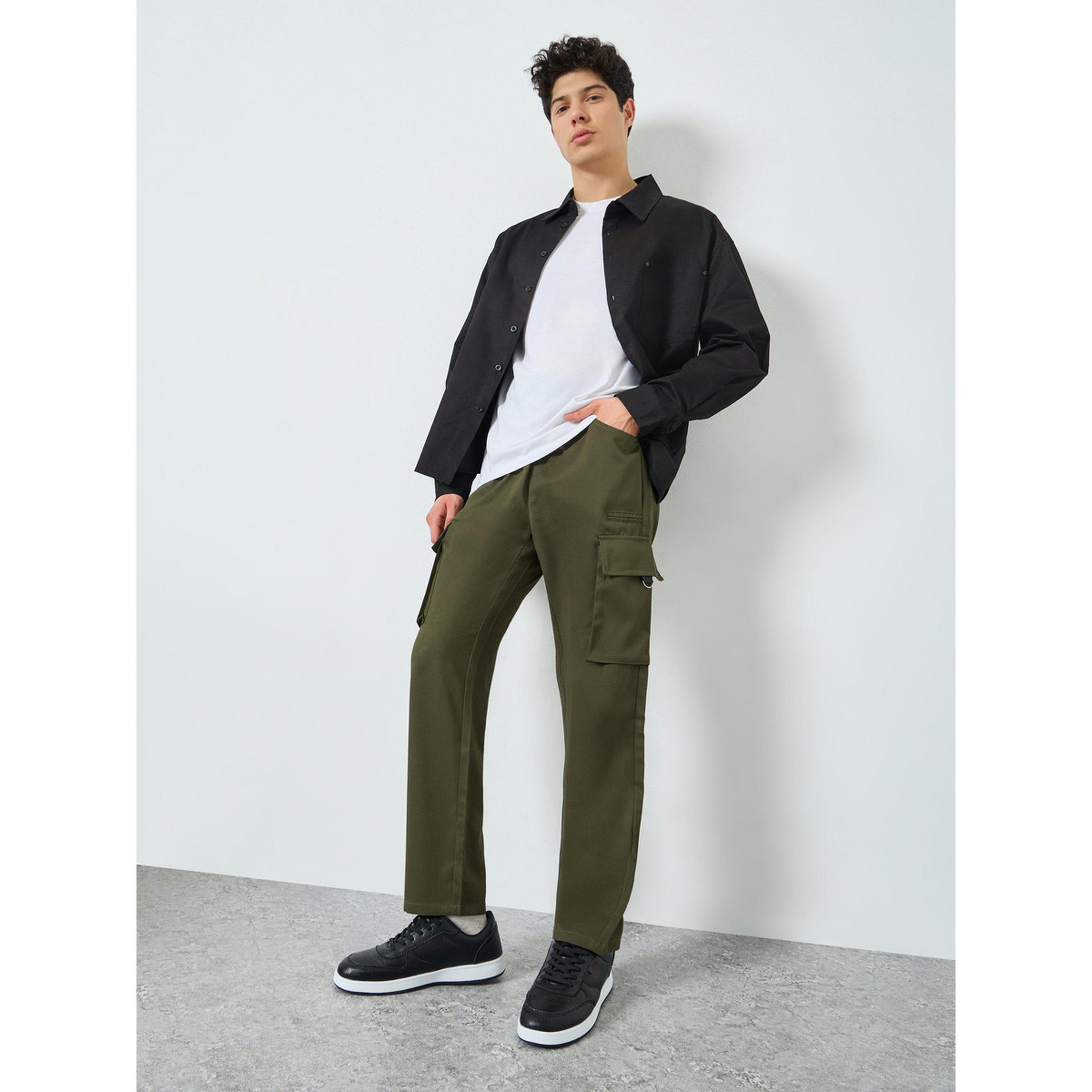 Take Two Men Khaki Pocket Cargo Pants with Drawstring-men-clothing-bottoms-joggers-image-2