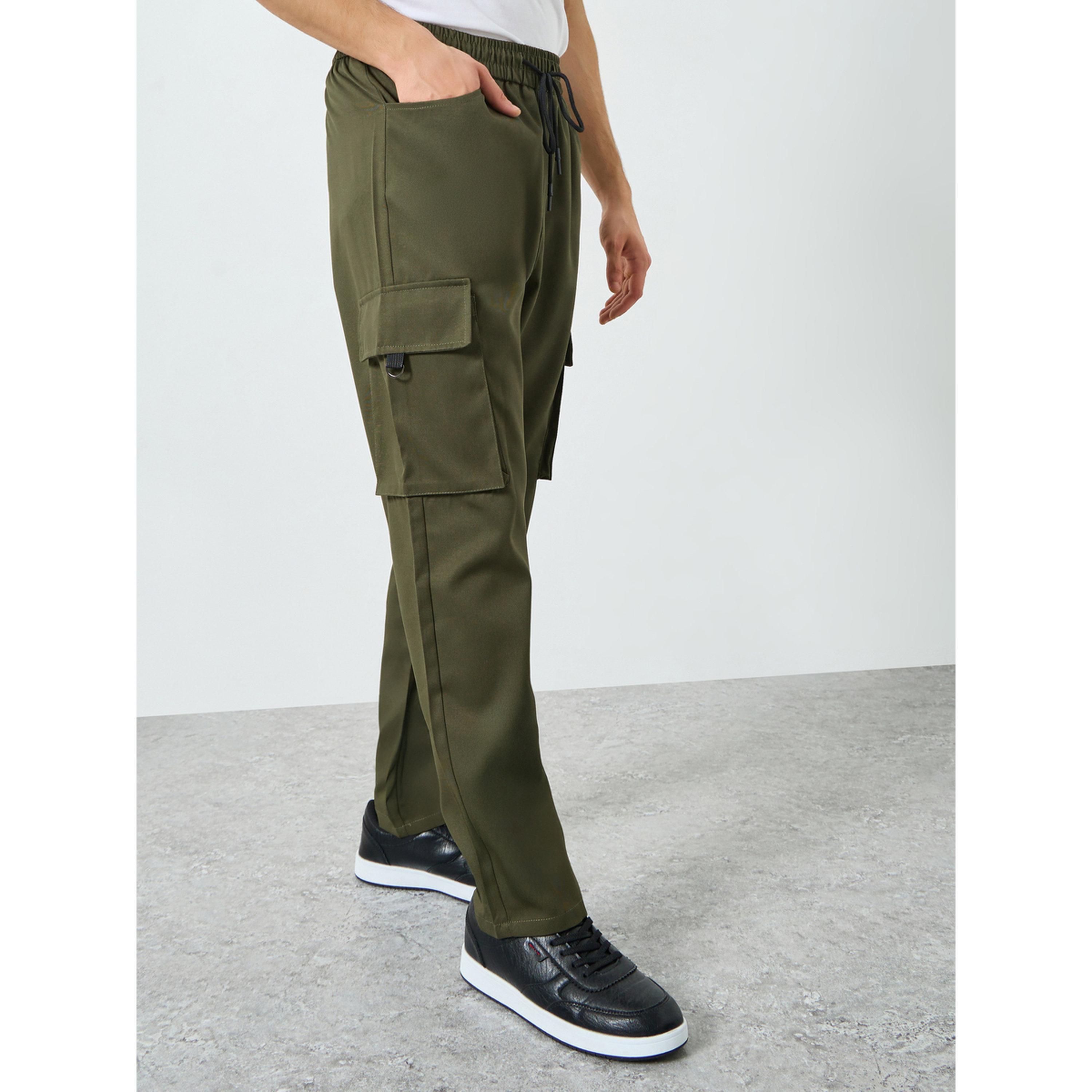 Take Two Men Khaki Pocket Cargo Pants with Drawstring-men-clothing-bottoms-joggers-image-3