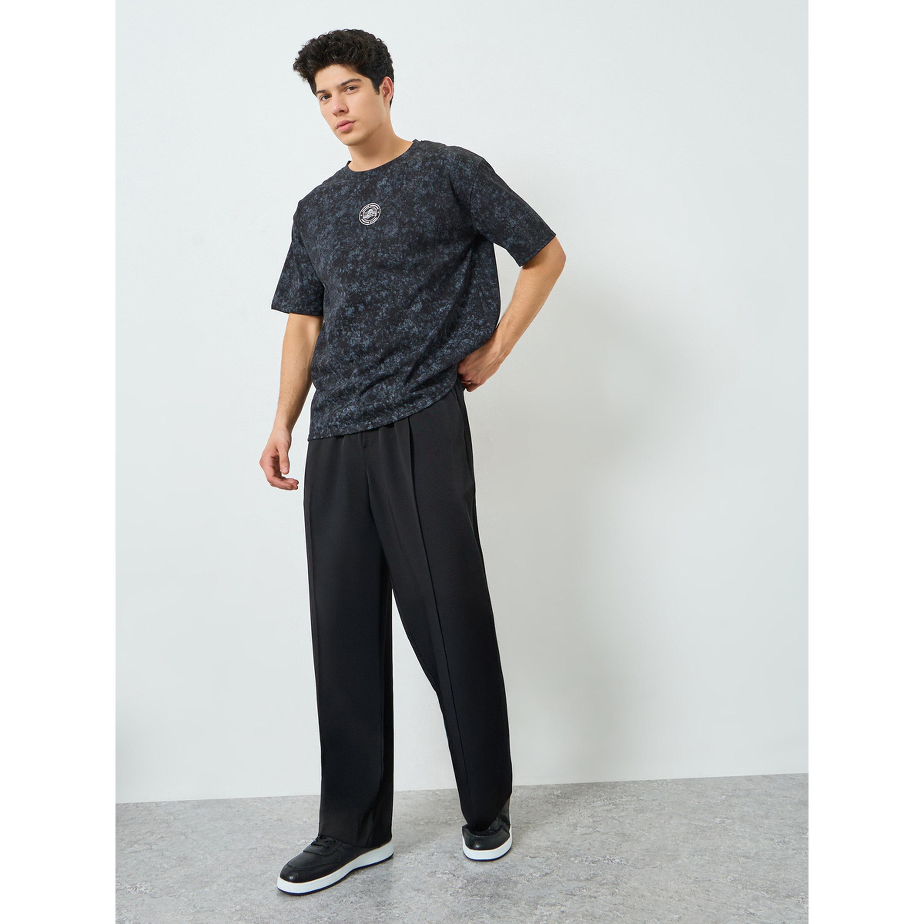 Take Two Men Black Straight Leg Pants with Drawstring-men-clothing-bottoms-joggers-image-2