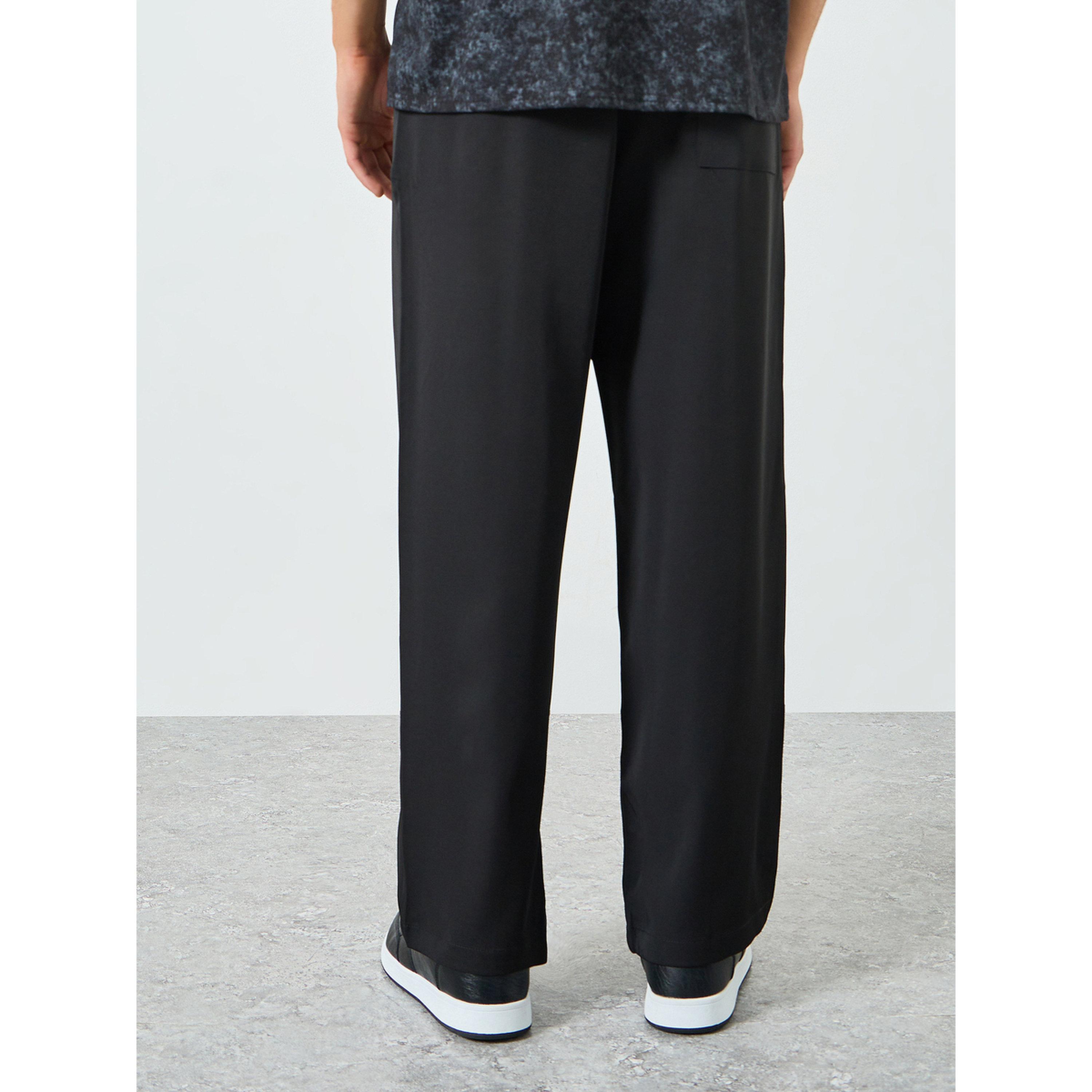 Take Two Men Black Straight Leg Pants with Drawstring-men-clothing-bottoms-joggers-image-4