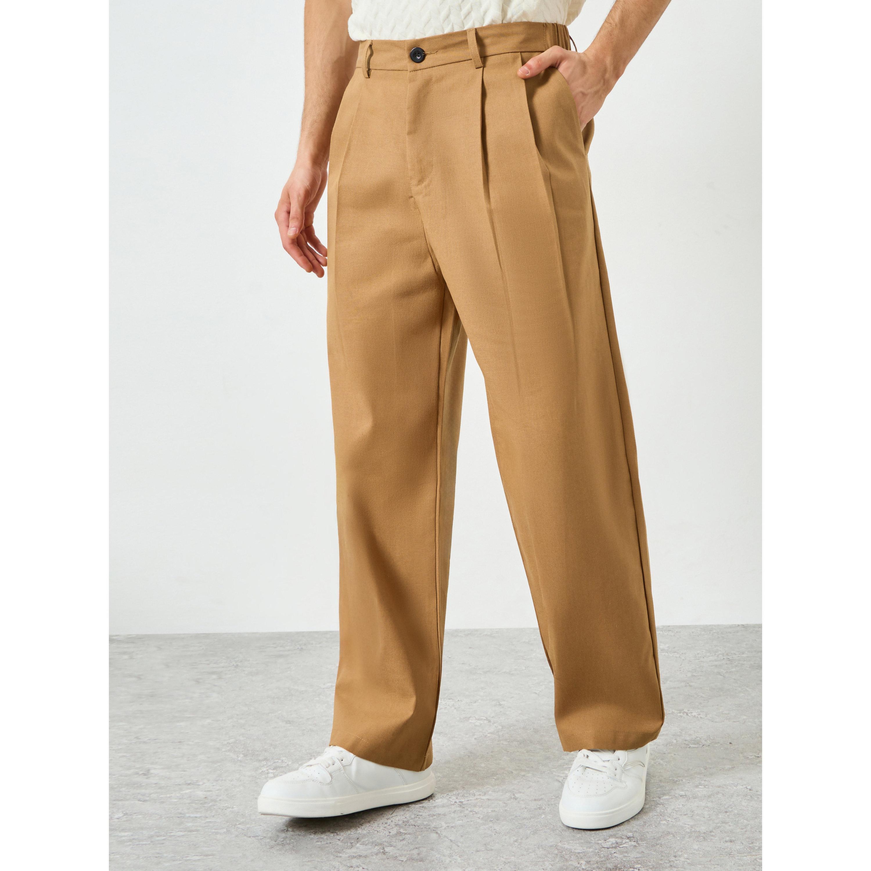 Take Two Men Brown Wide Leg Trousers-men-clothing-bottoms-joggers-image-1