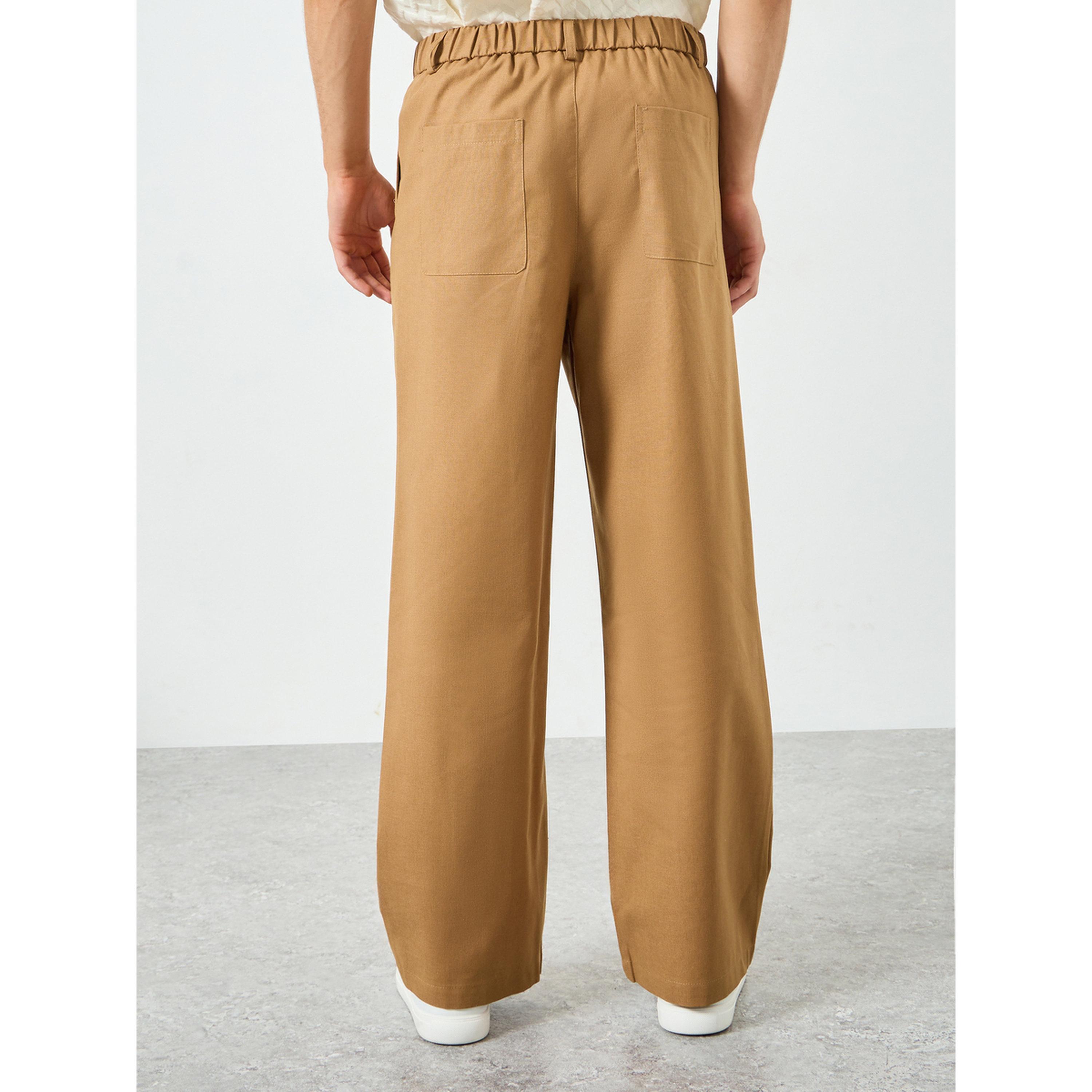 Take Two Men Brown Wide Leg Trousers-men-clothing-bottoms-joggers-image-4