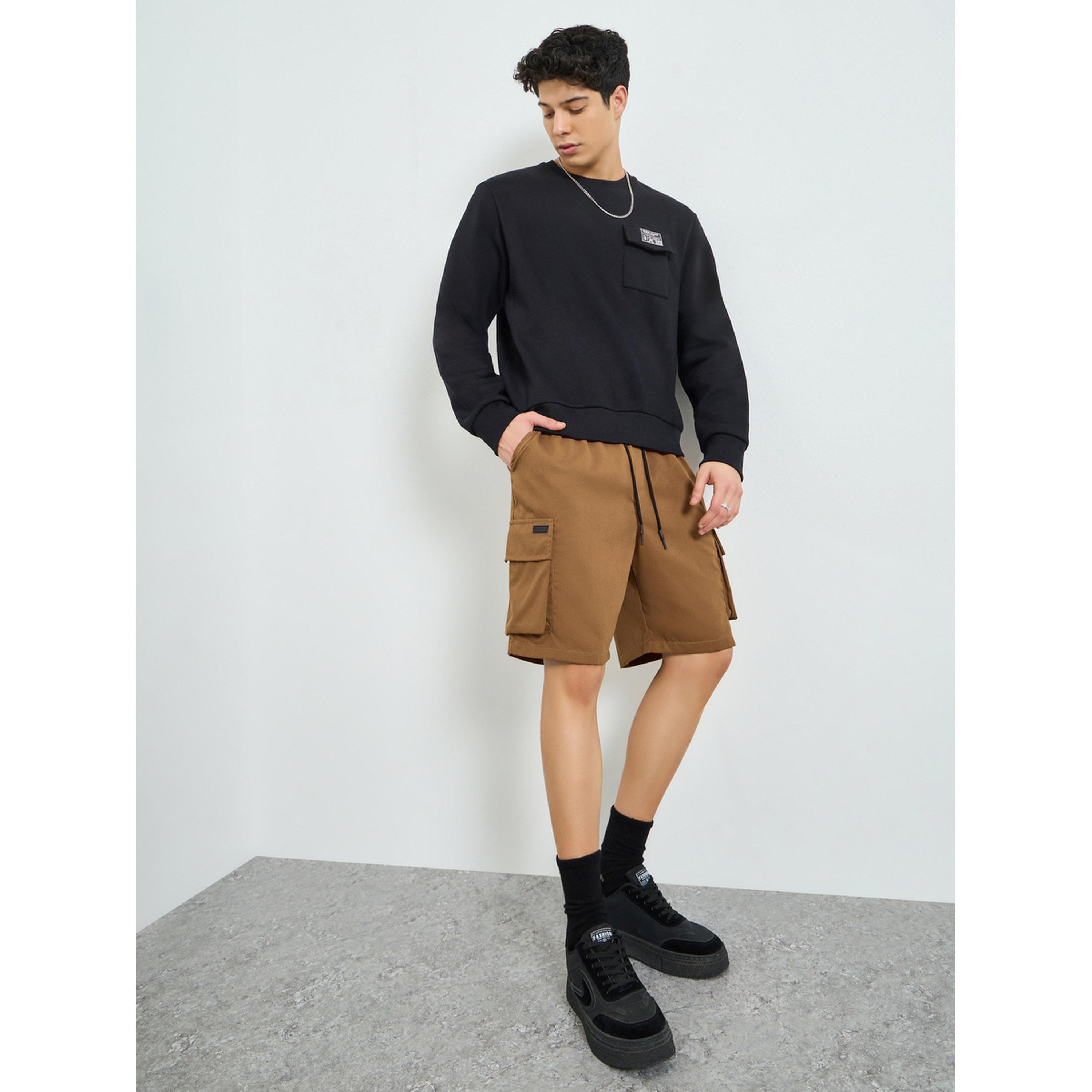 Take Two Men Brown Cargo Shorts with Drawstring-men-clothing-bottoms-shorts-image-2