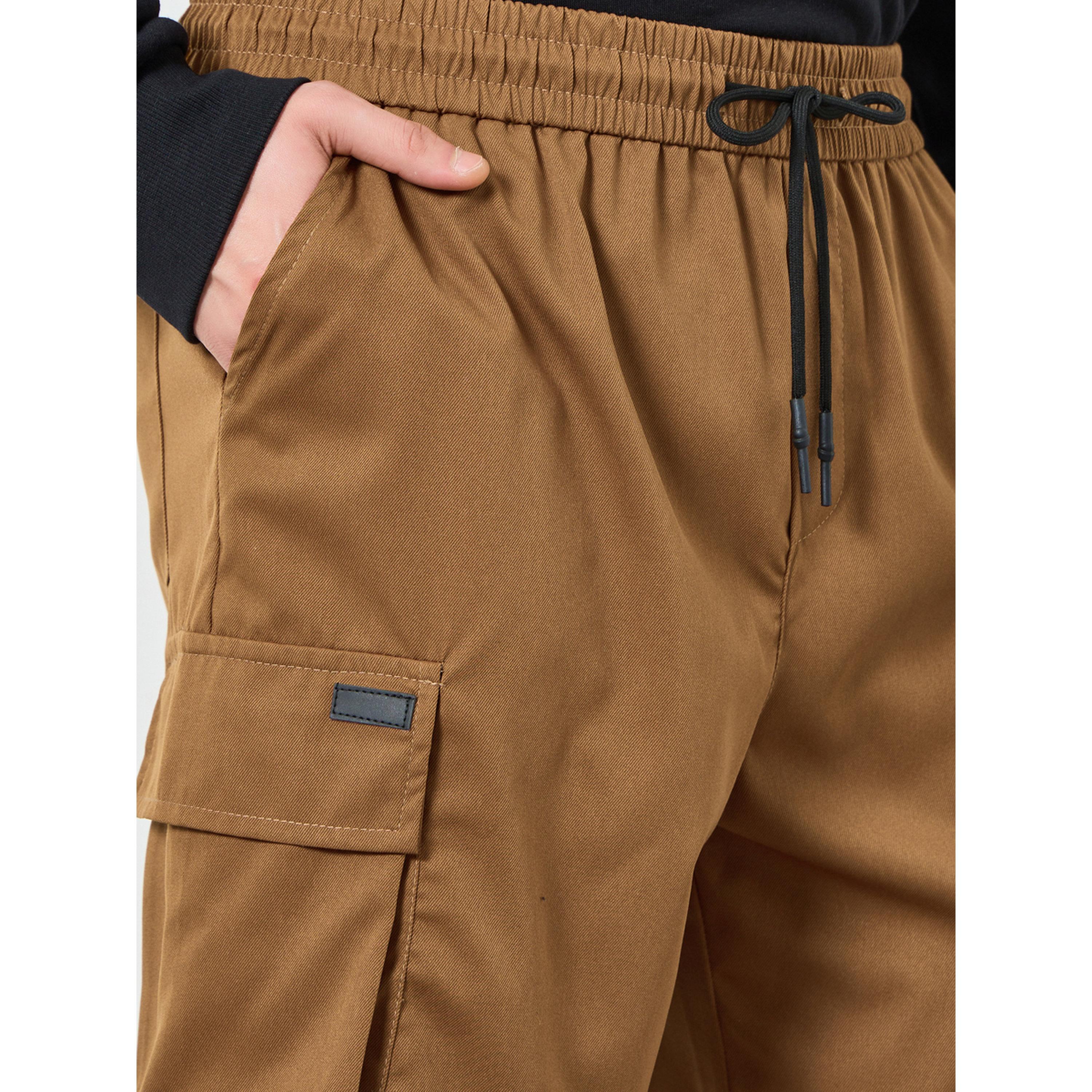 Take Two Men Brown Cargo Shorts with Drawstring-men-clothing-bottoms-shorts-image-4