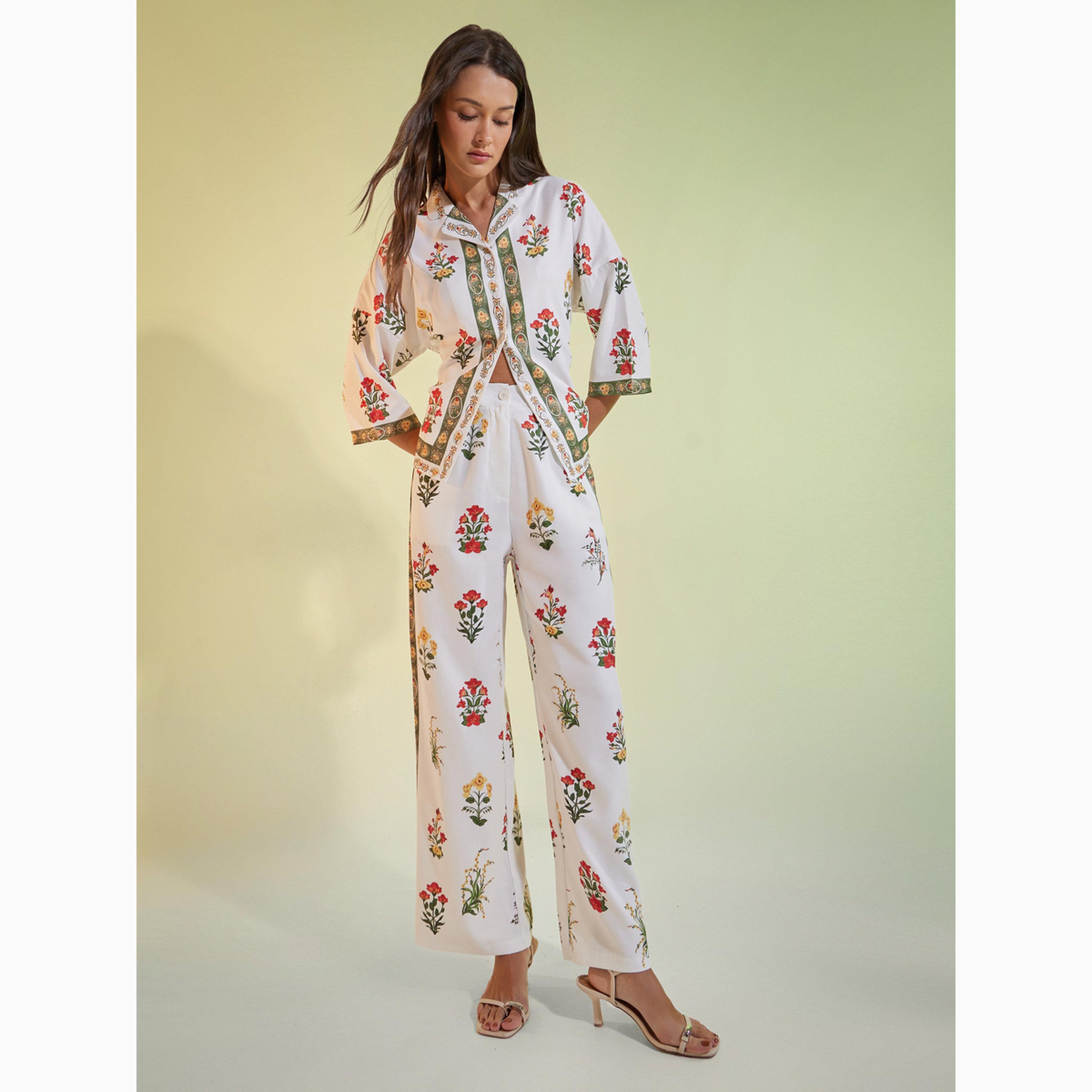 بلوزة بأكمام 3/4 ونقشة زهور أوف وايت-women-clothing-shirtsandblouses-shirts-image-2