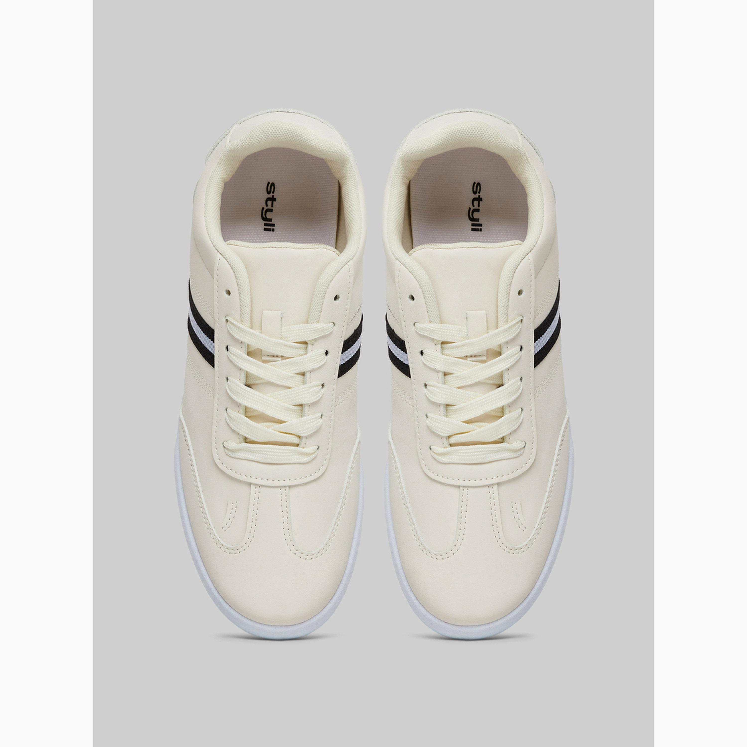 Styli Men Beige Lace-Up Sneakers-men-shoes-sneakers-image-5