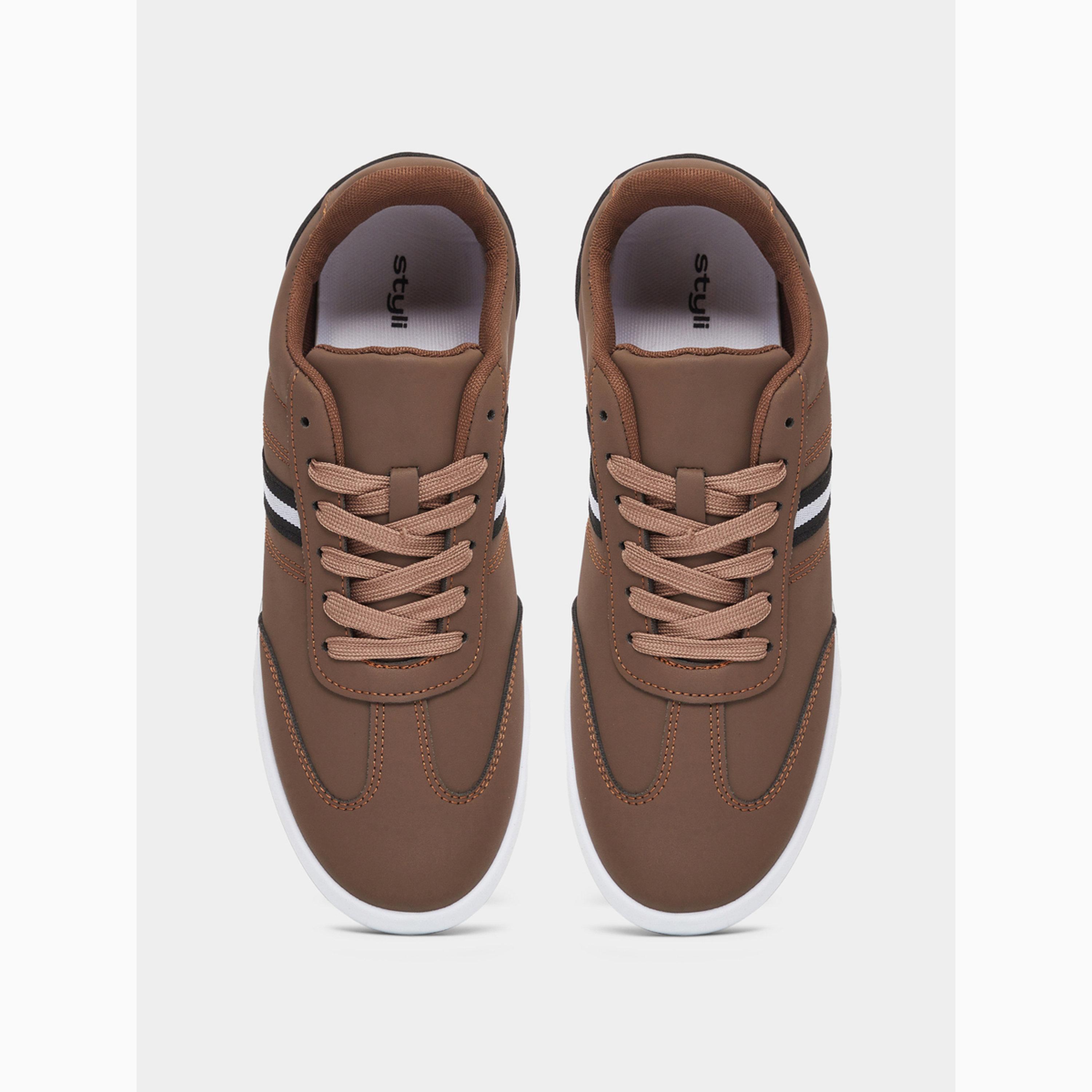 Styli Men Brown Lace-Up Sneakers-men-shoes-sneakers-image-5