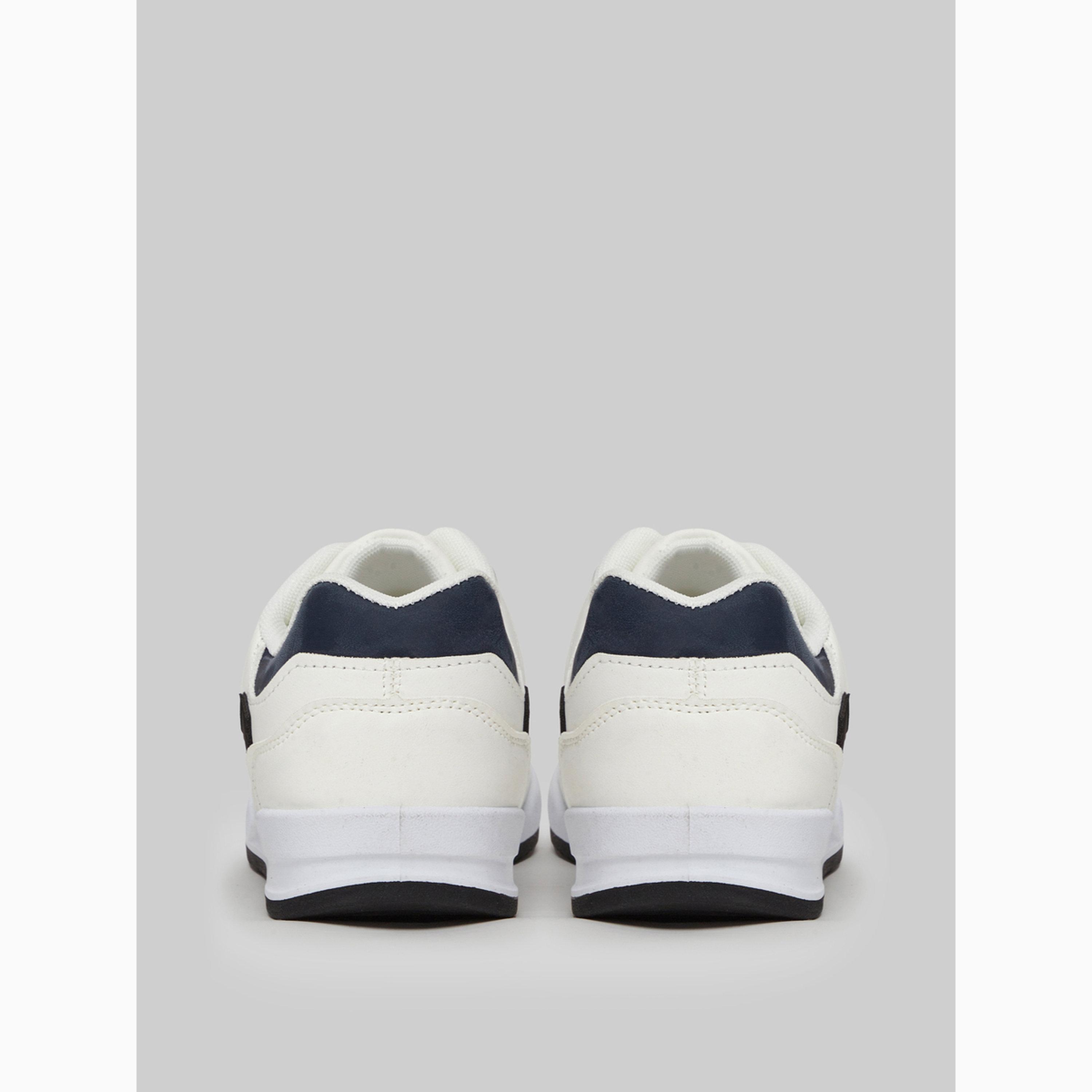 Styli Men White Color Block Lace-Up Sneakers-men-shoes-sneakers-image-3