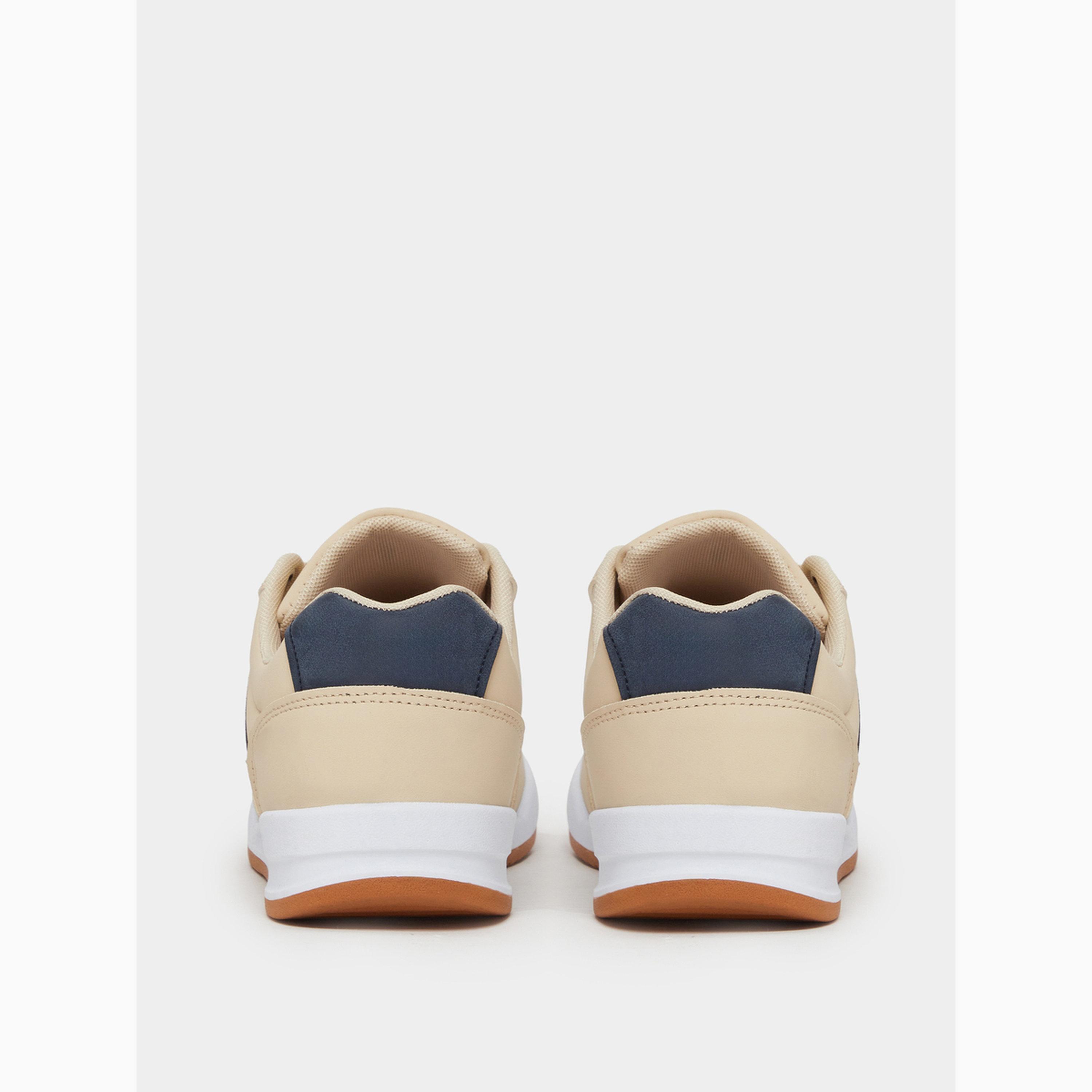 Styli Men Beige Panelled Lace-Up Sneakers-men-shoes-sneakers-image-4