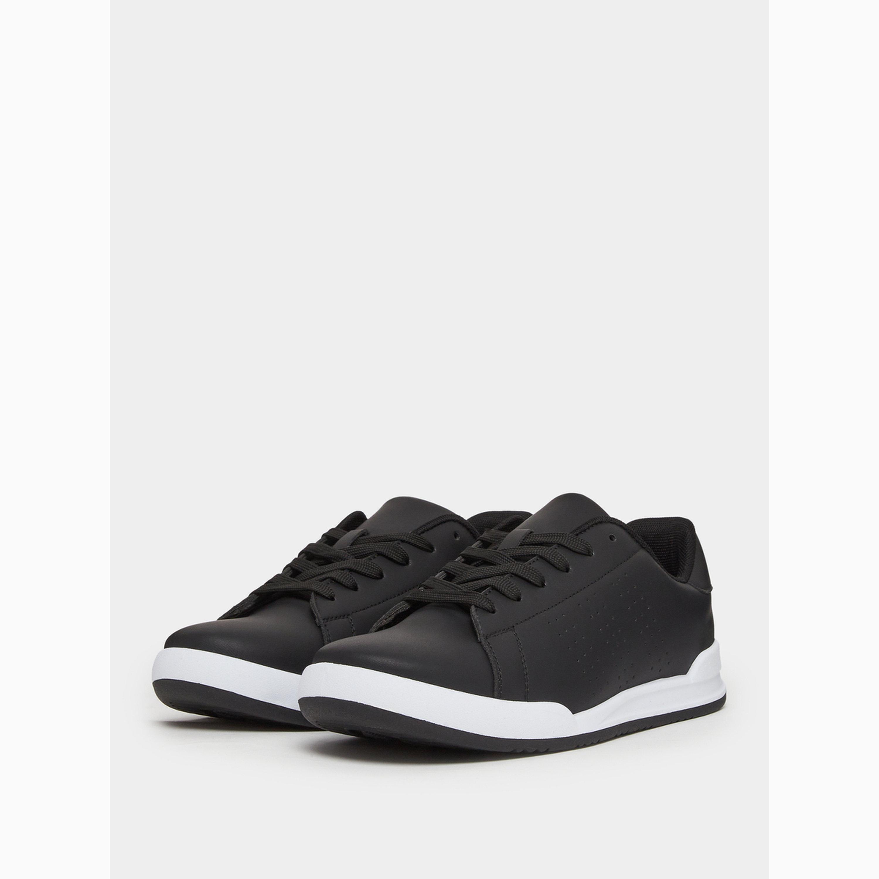 Styli Men Black Perforated Sneakers-men-shoes-sneakers-image-1