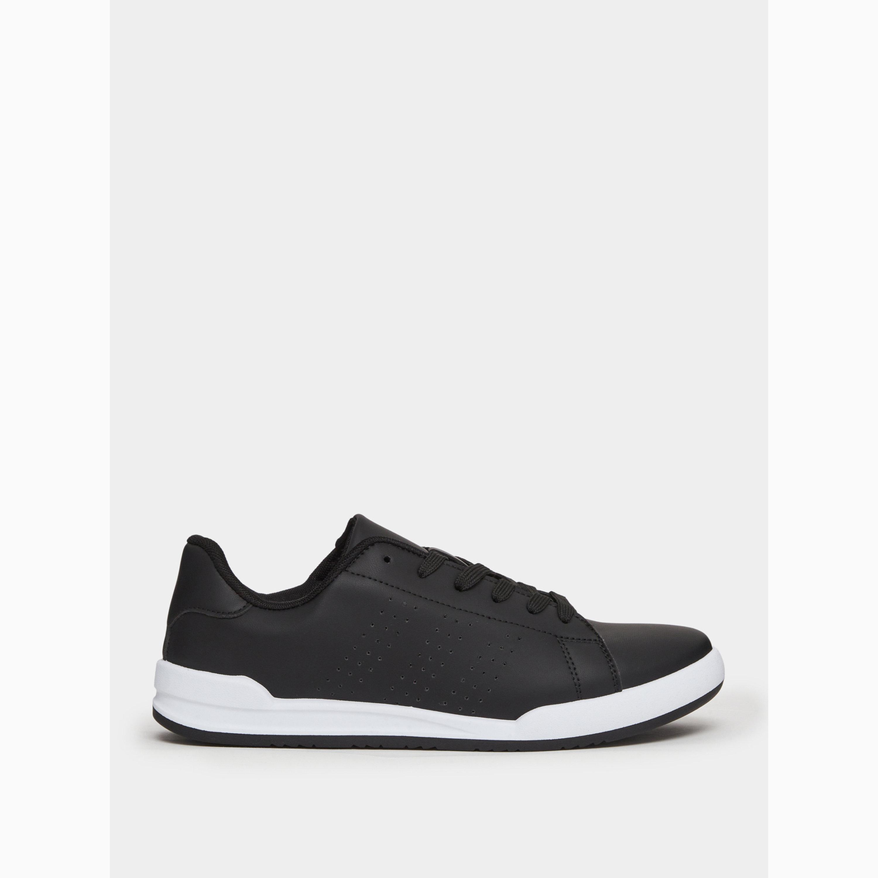 Styli Men Black Perforated Sneakers-men-shoes-sneakers-image-2