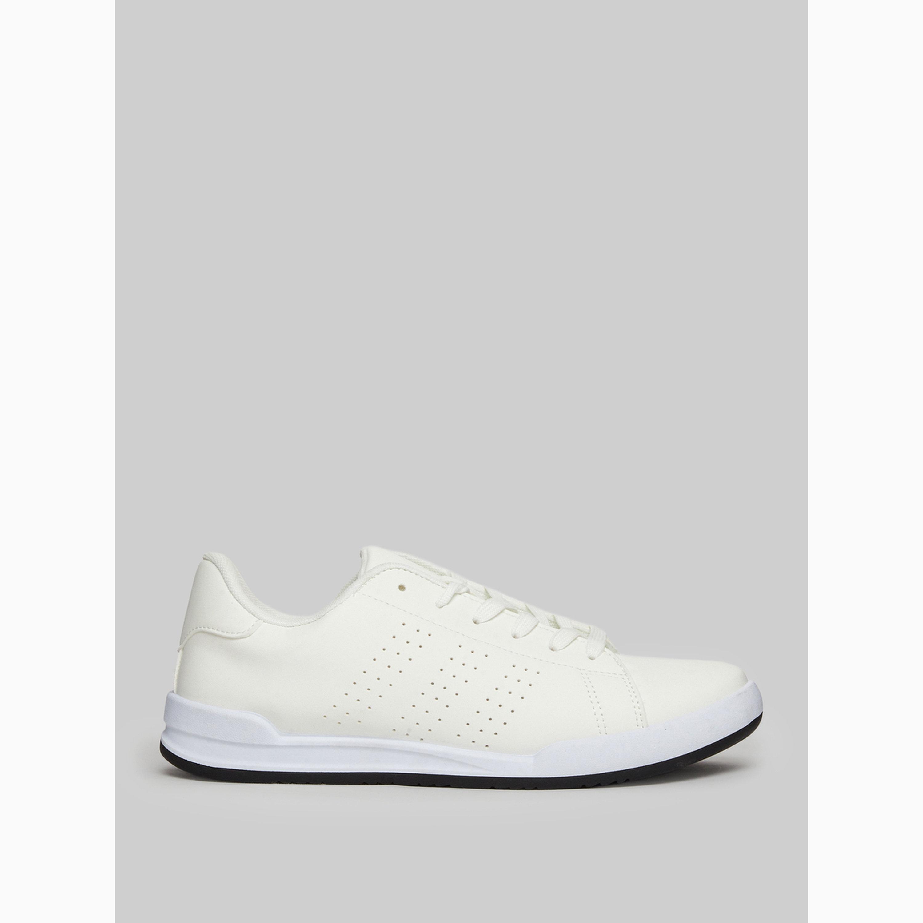 Styli Men Off White Perforated Sneakers-men-shoes-sneakers-image-2