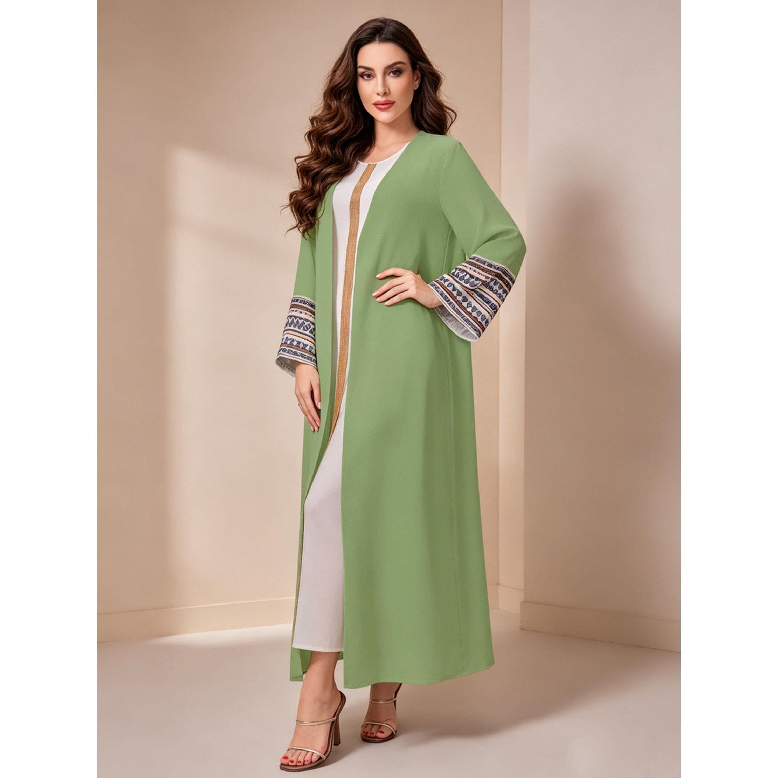 Take Two Green Graphic Print Maxi Jalabiya-women-arabicclothing-jalabiyas-image-3