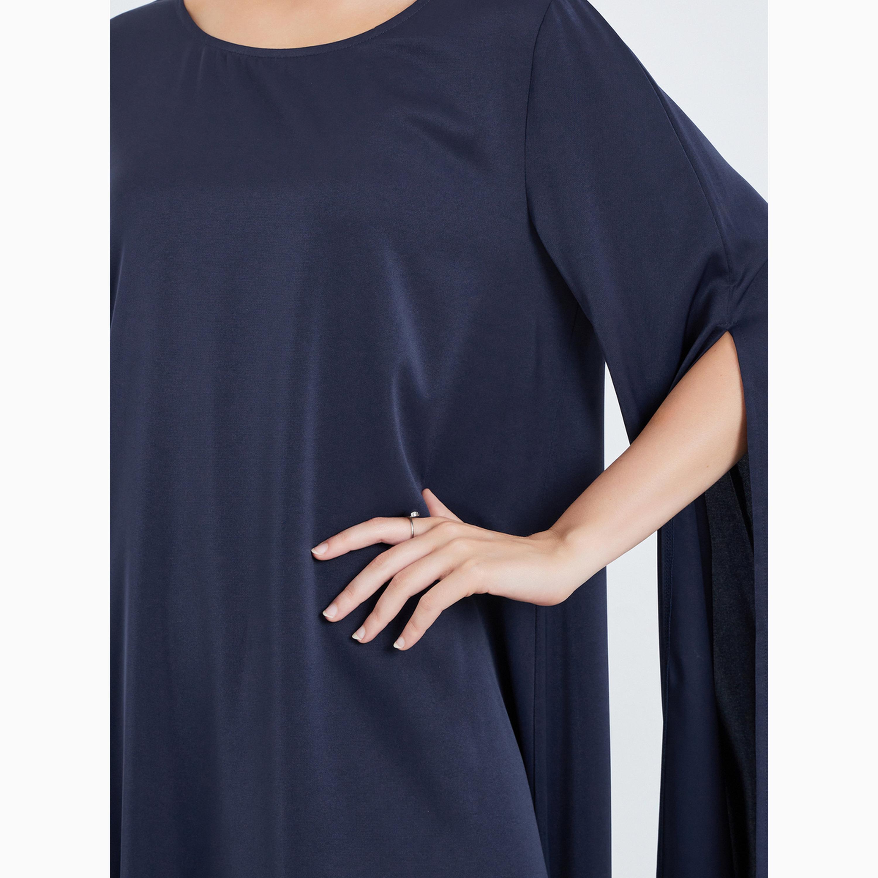 قفطان بقصة واسعة وأكمام بنمط منسدل-women-arabicclothing-kaftan-image-4
