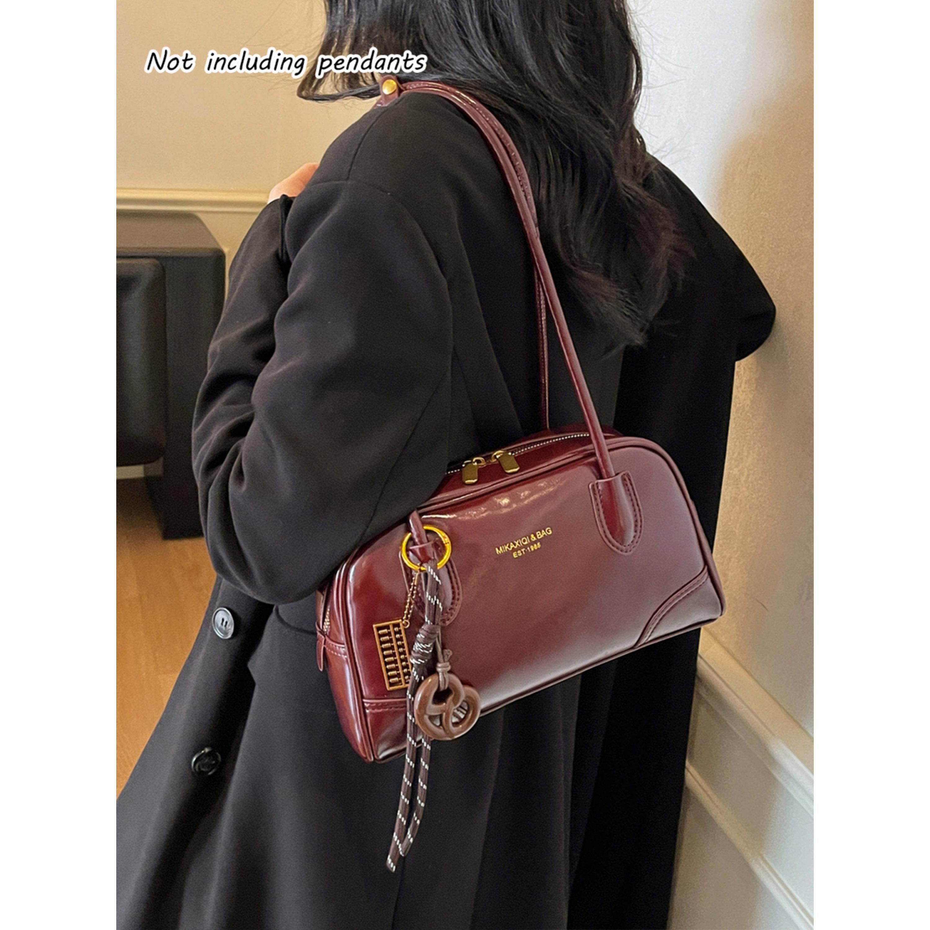 Take Two Burgundy Shoulder Bag with Double Handle-women-bagsandwallets-handbags-image-2