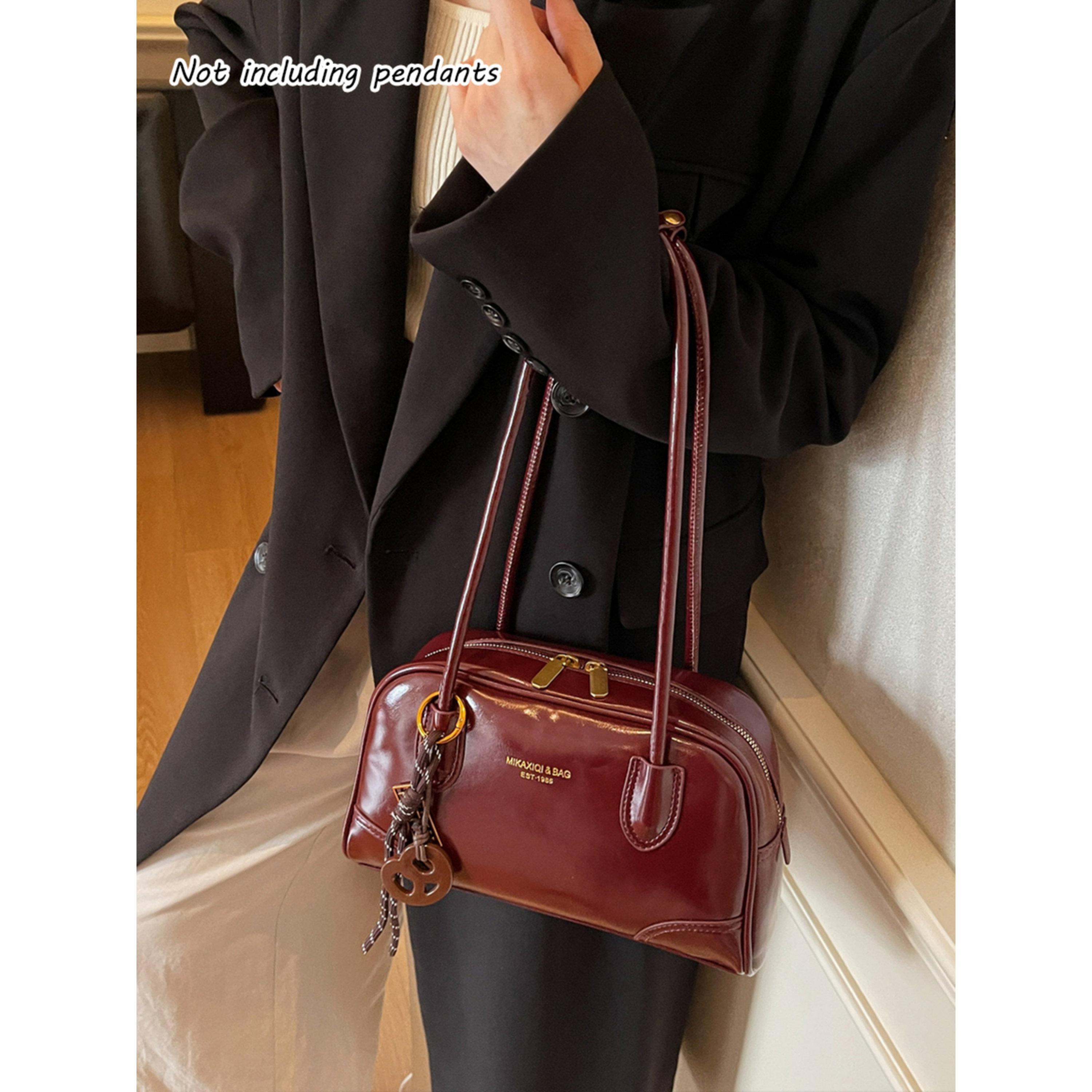 Take Two Burgundy Shoulder Bag with Double Handle-women-bagsandwallets-handbags-image-6