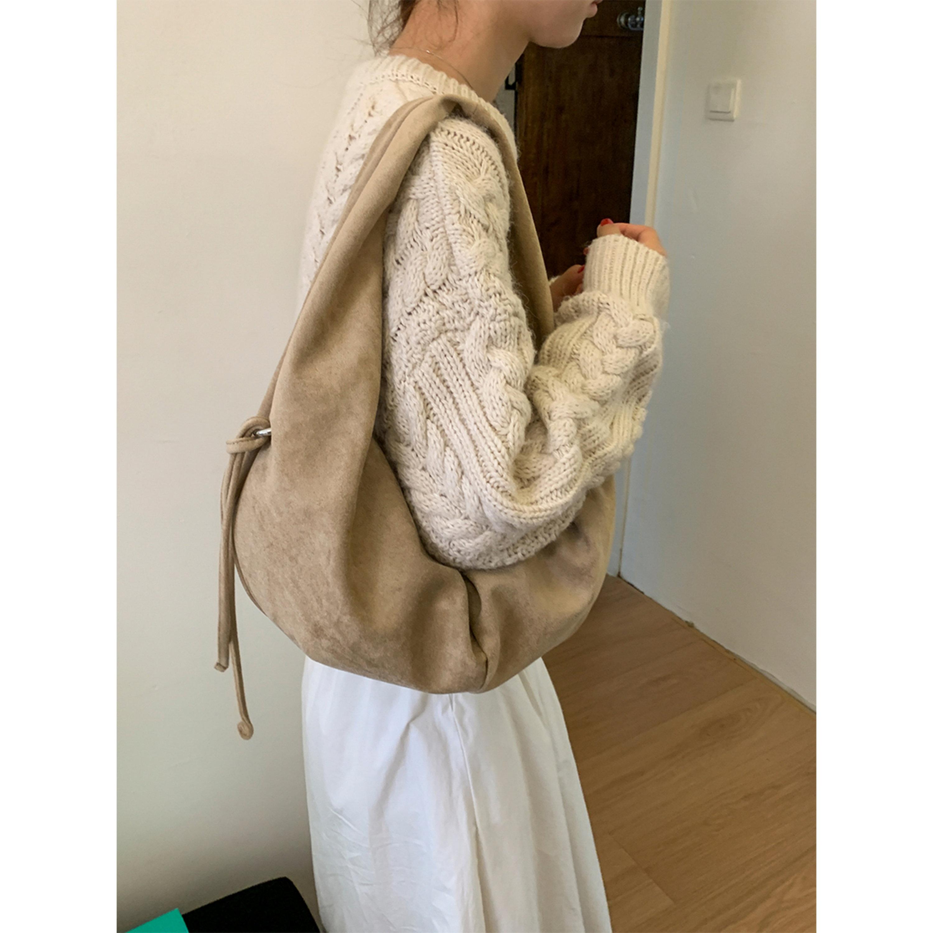Take Two Beige Suede Hobo Bag-women-bagsandwallets-handbags-image-3