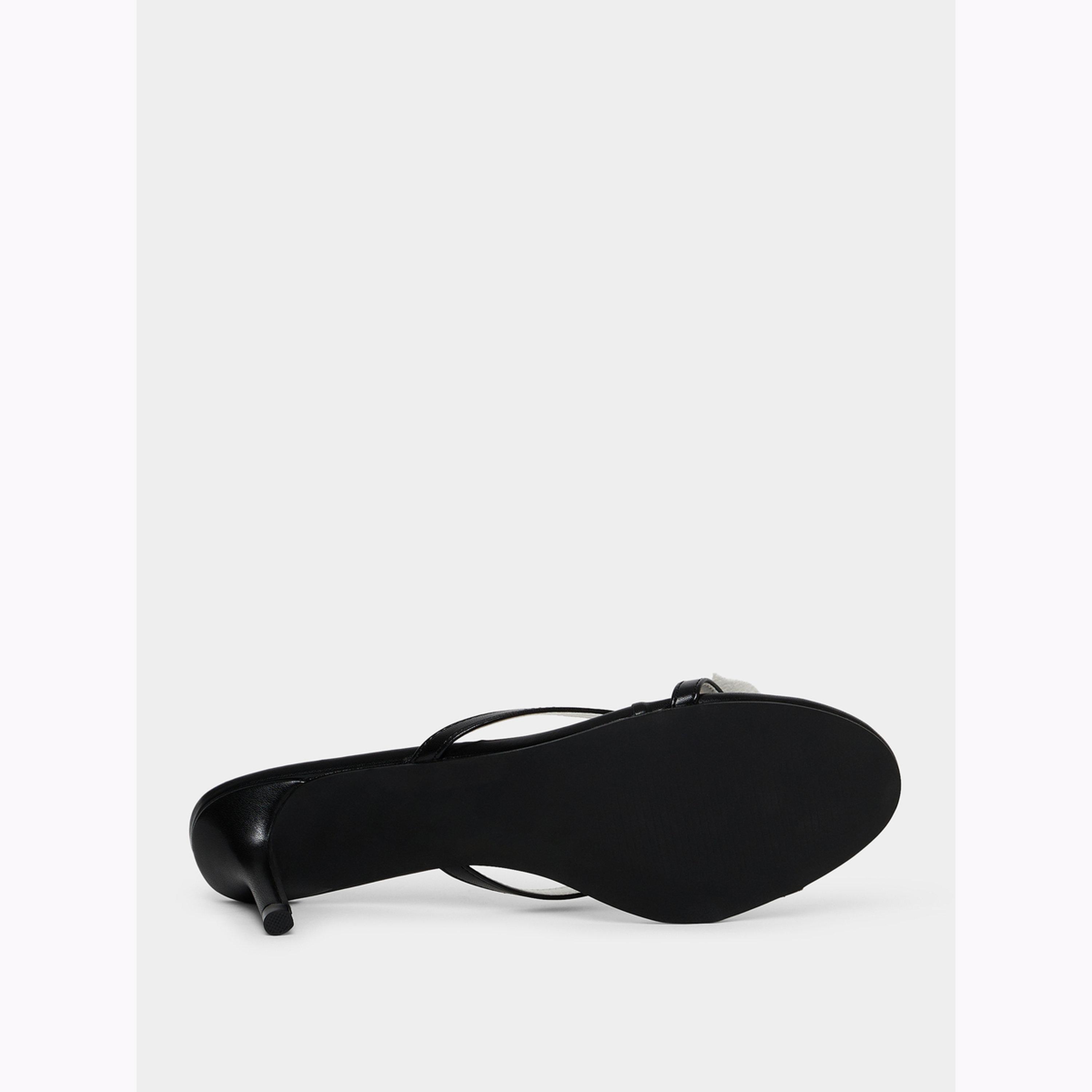 Styli Black High Heel Sandals with Floral Detail-women-shoes-sandals-heeled-image-6