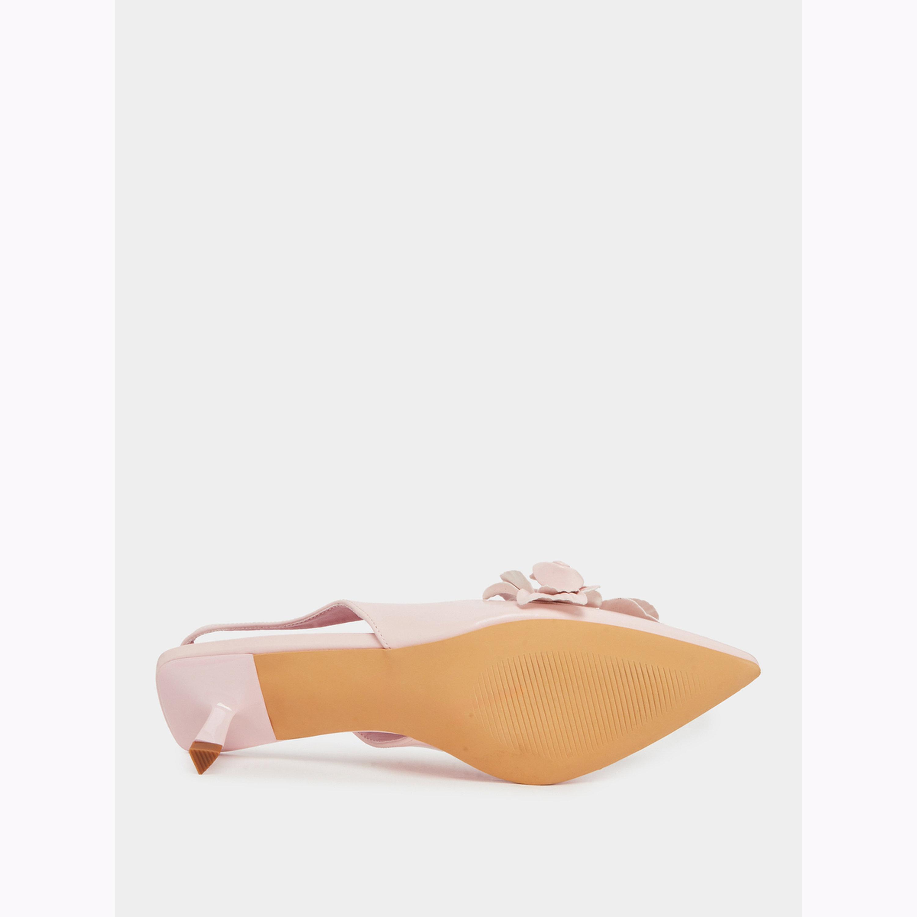 حذاء كعب كيتن مفتوح من الخلف بطبعة زهور-women-shoes-heels-image-6