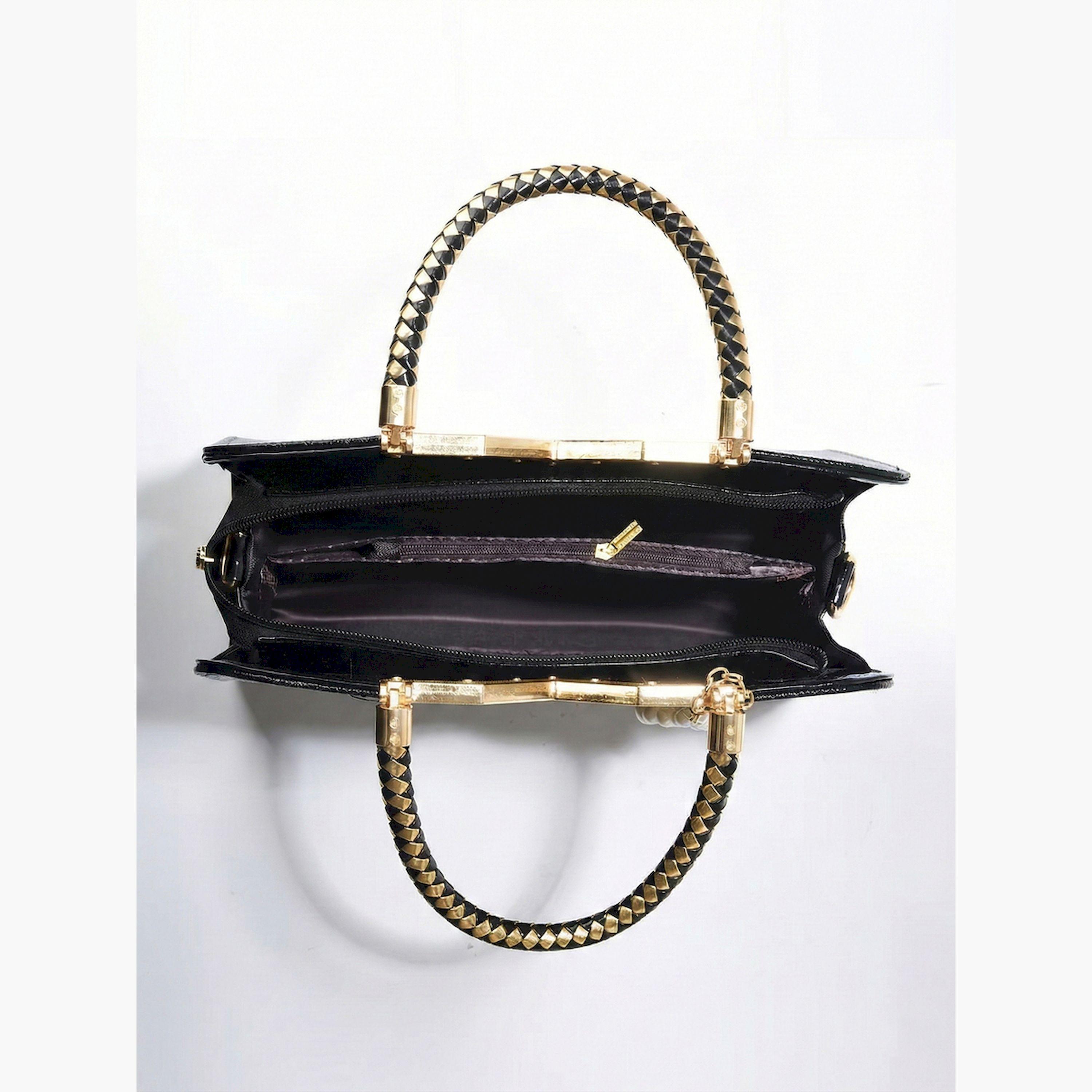 شنطة يد بمقبض مزدوج وميدالية وطبعة-women-bagsandwallets-handbags-image-3