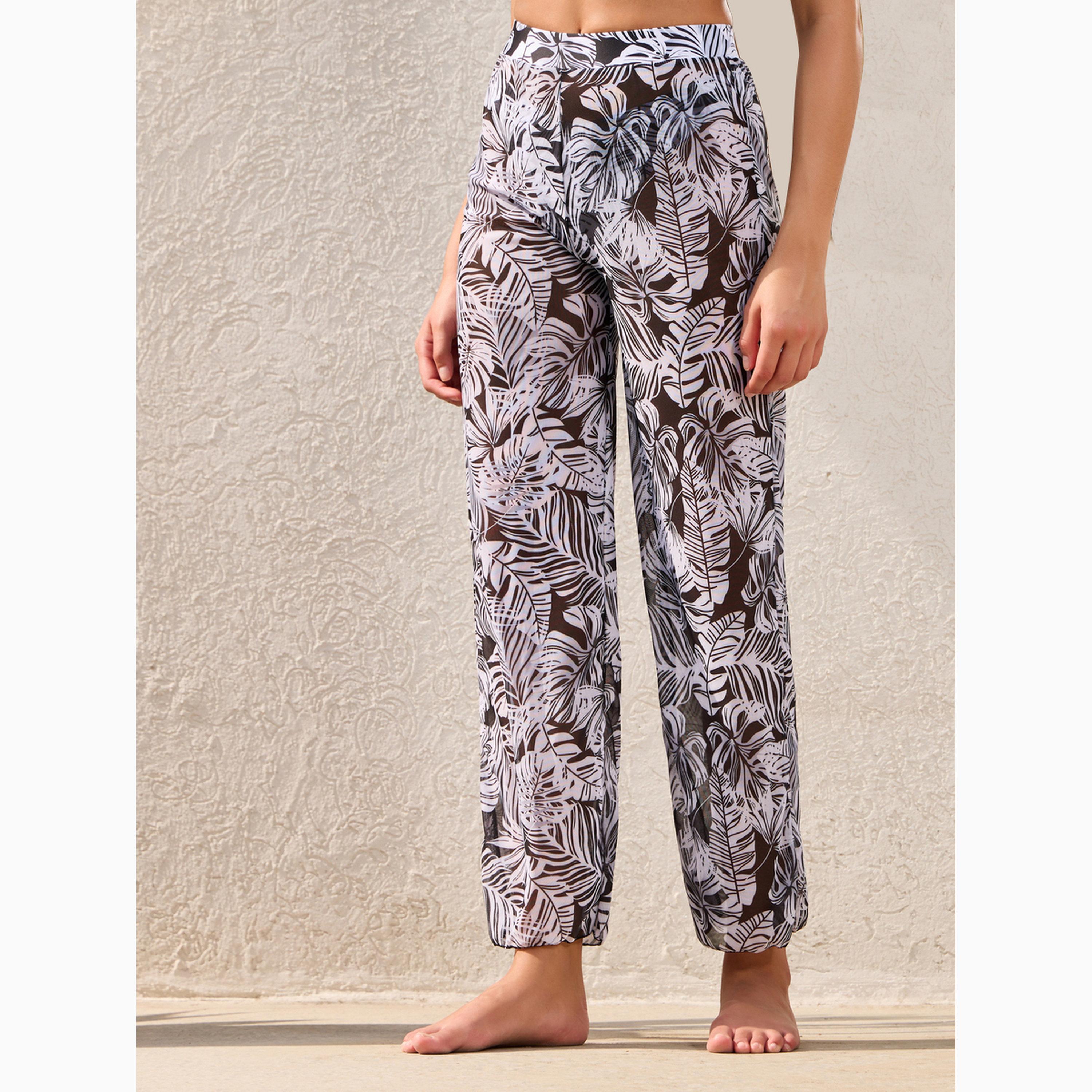 Styli Pack of 3 - Palm Leaf Multi Print Padded Bikini, Brief and Loose Fit Pants-women-clothing-swimandbeach-swim-bikinis-image-4