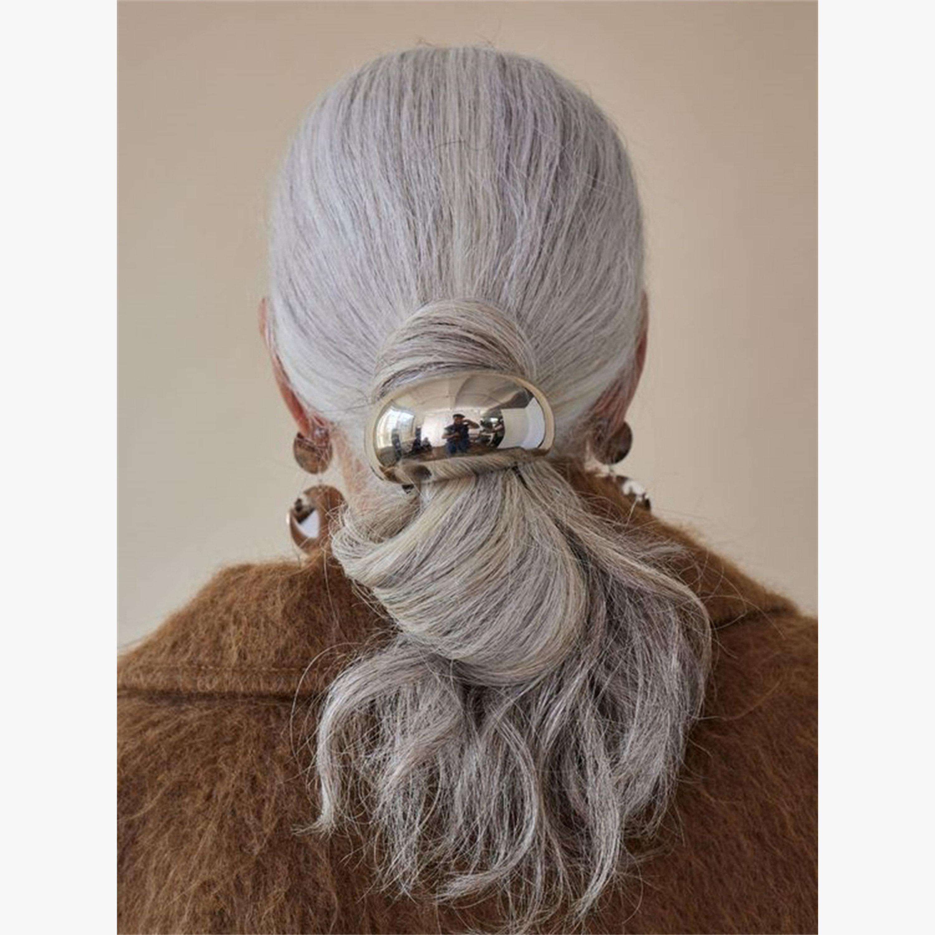 Take Two Silver Metal Hair Tie-women-hairaccessories-bands-image-2