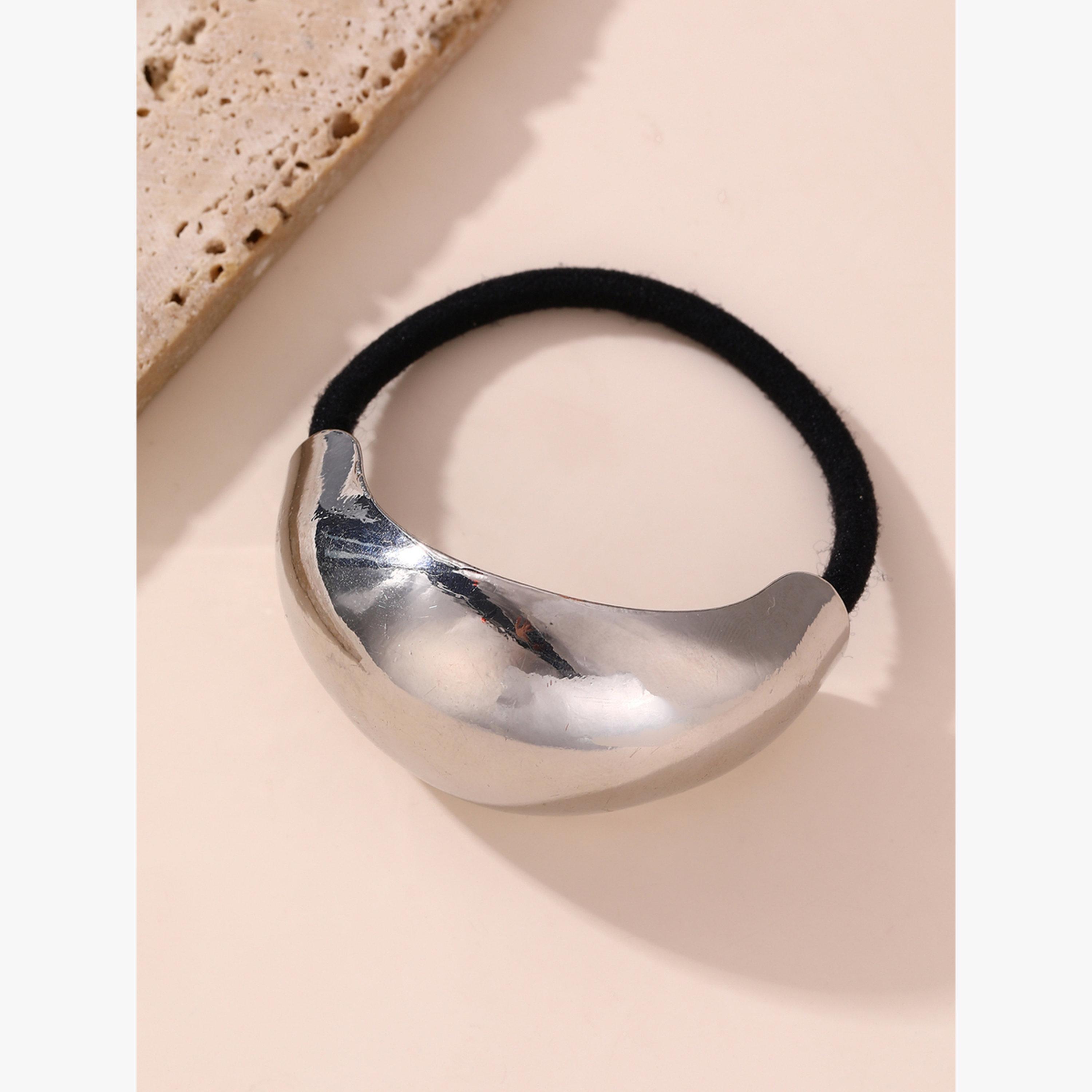 Take Two Silver Metal Hair Tie-women-hairaccessories-bands-image-3