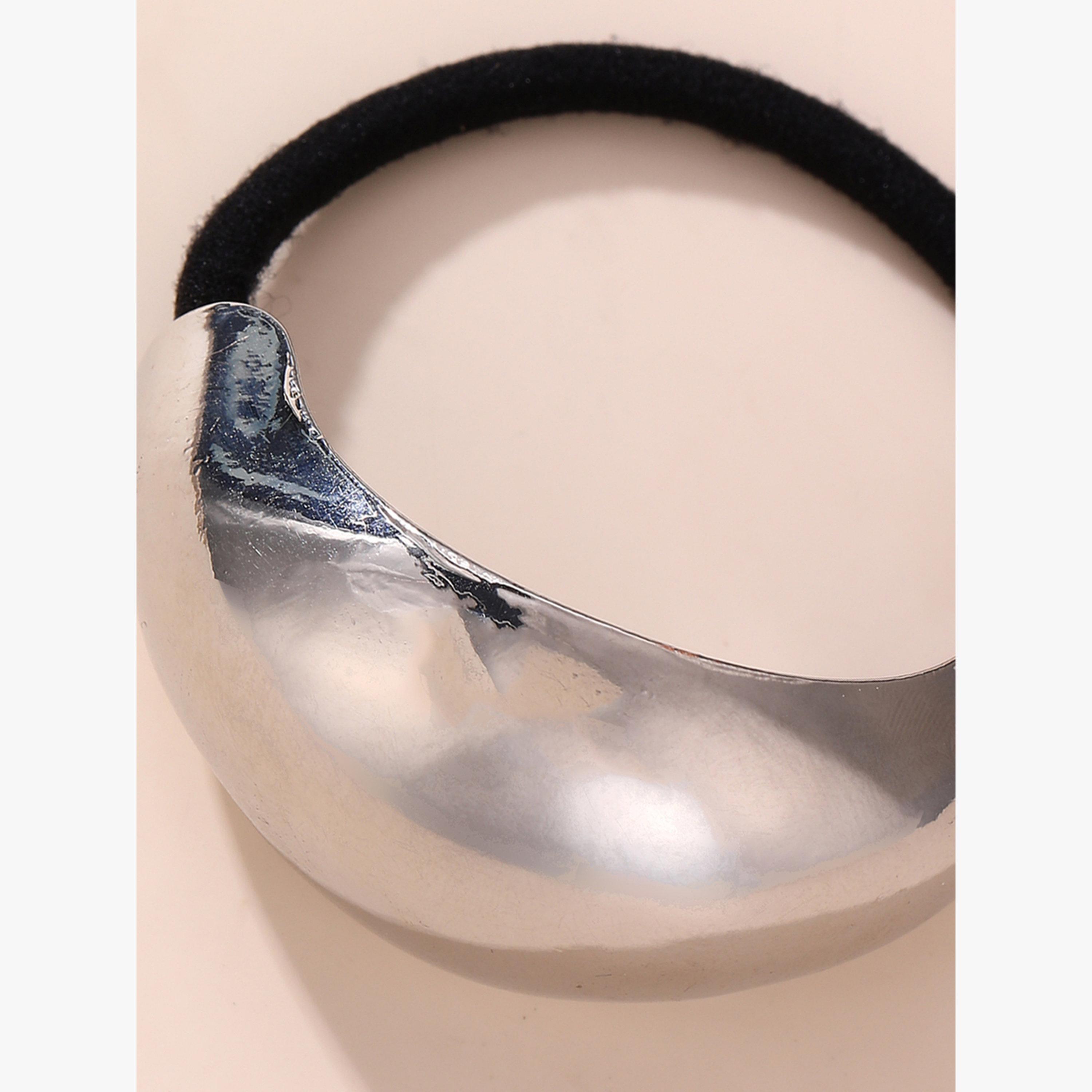 Take Two Silver Metal Hair Tie-women-hairaccessories-bands-image-5