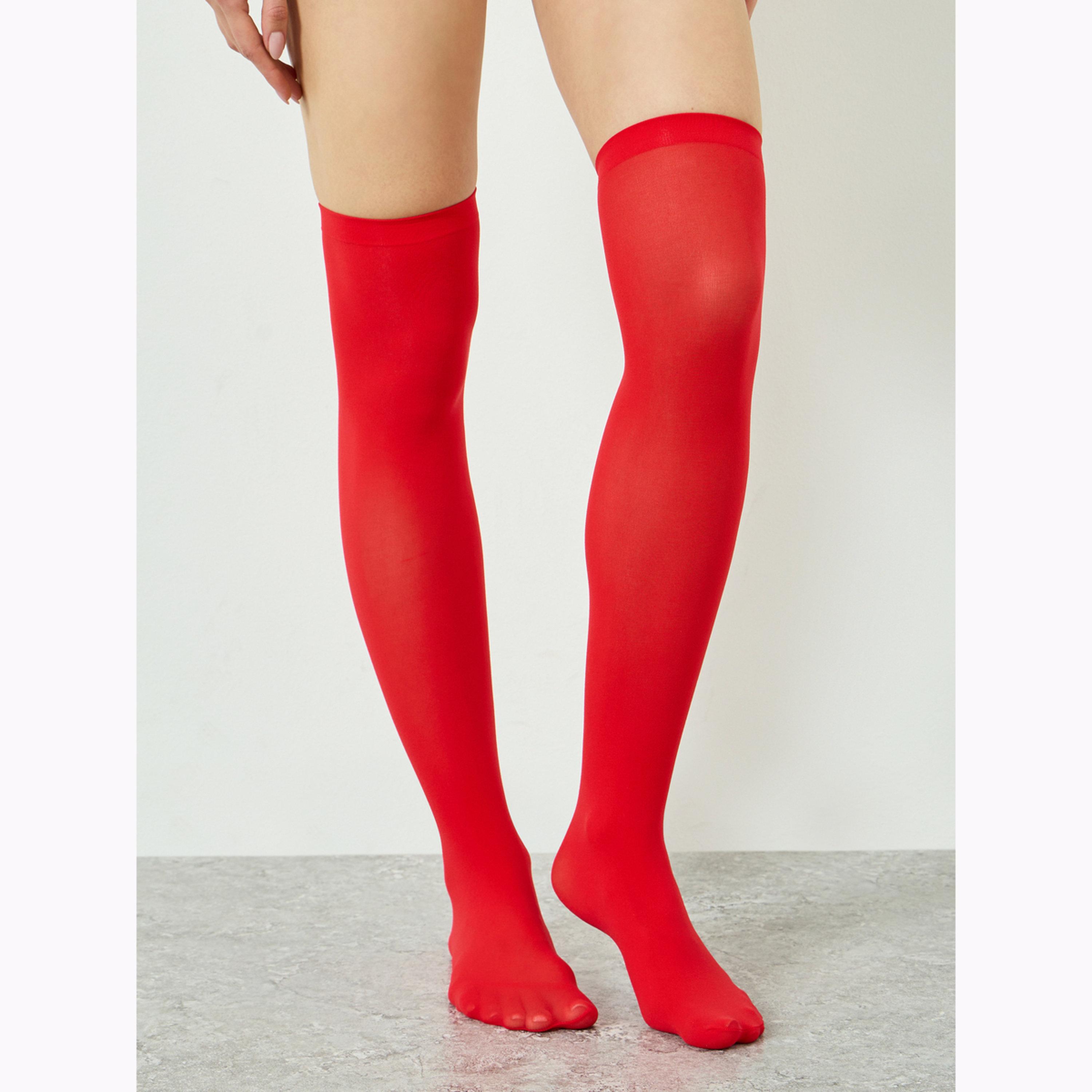 Take Two Red Fuzz Trim Padded Bra Bodysuit with Rabbit Ears and Stockings-women-clothing-lingerie-lingeriesets-image-5