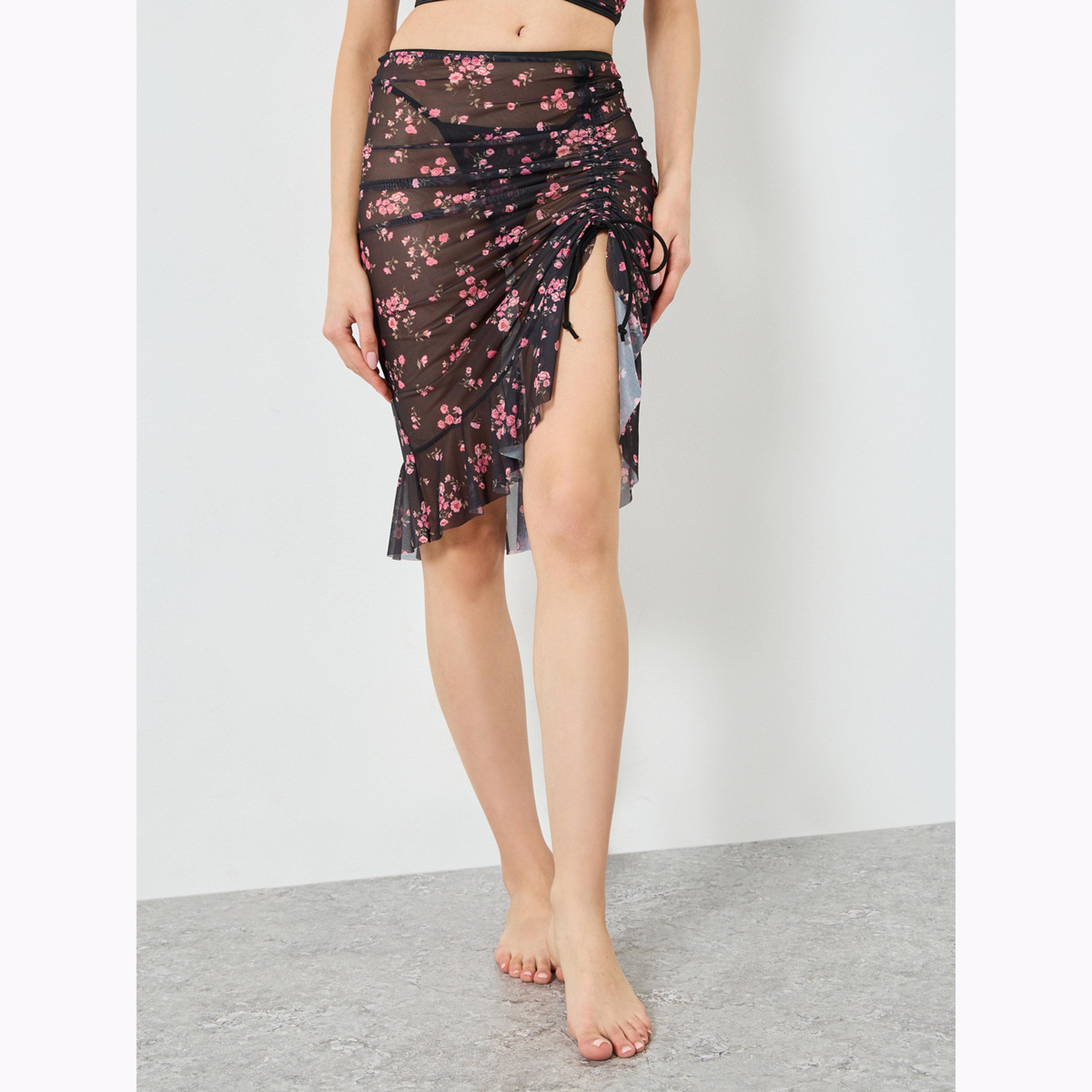 Take Two Floral Print Longline Top and Skirt with Thong Set-women-clothing-lingerie-lingeriesets-image-6