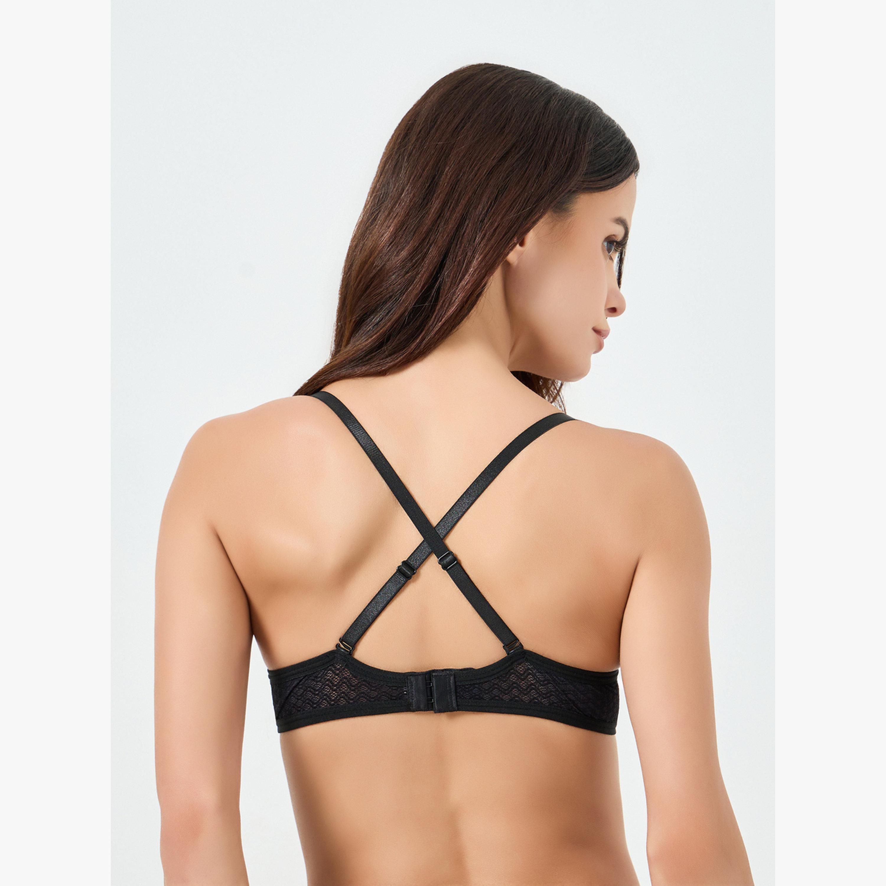 صدرية مبطنة بياقة عميقة وتفاصيل دانتيل-women-clothing-lingerie-bras-image-2