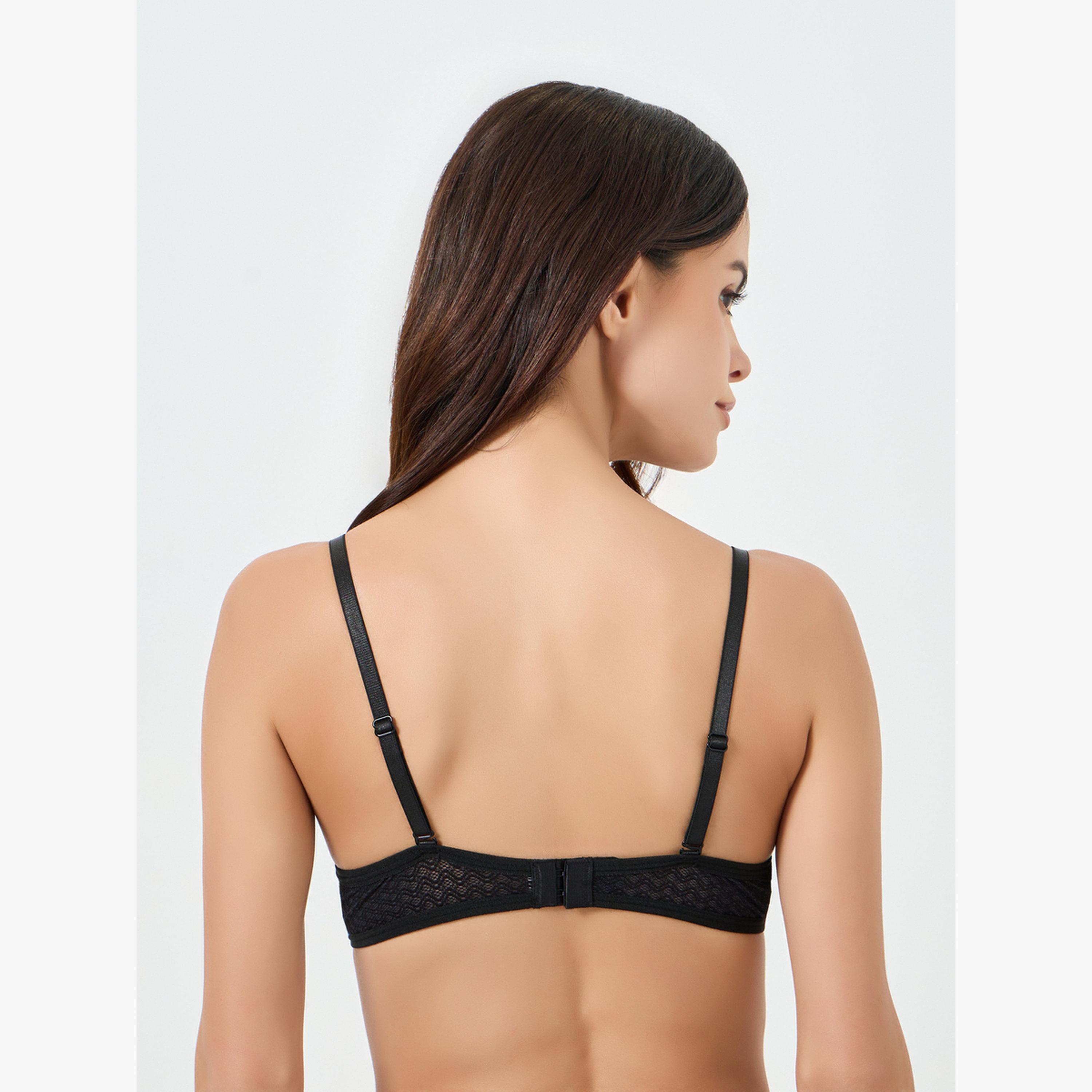 صدرية مبطنة بياقة عميقة وتفاصيل دانتيل-women-clothing-lingerie-bras-image-3