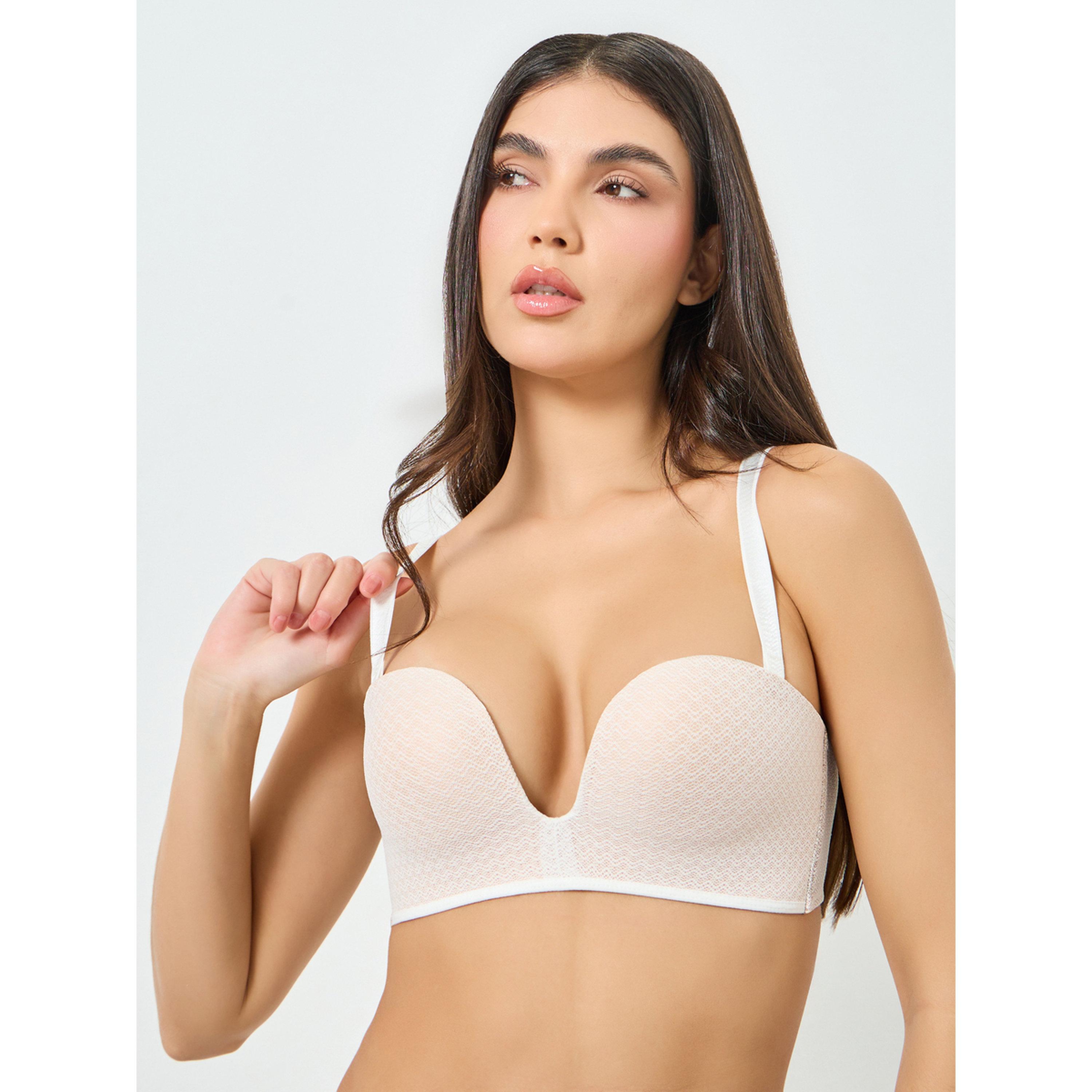 Take Two Solid Texture Padded Non Wired Regular Bra with Adjustable Straps-women-clothing-lingerie-bras-image-3