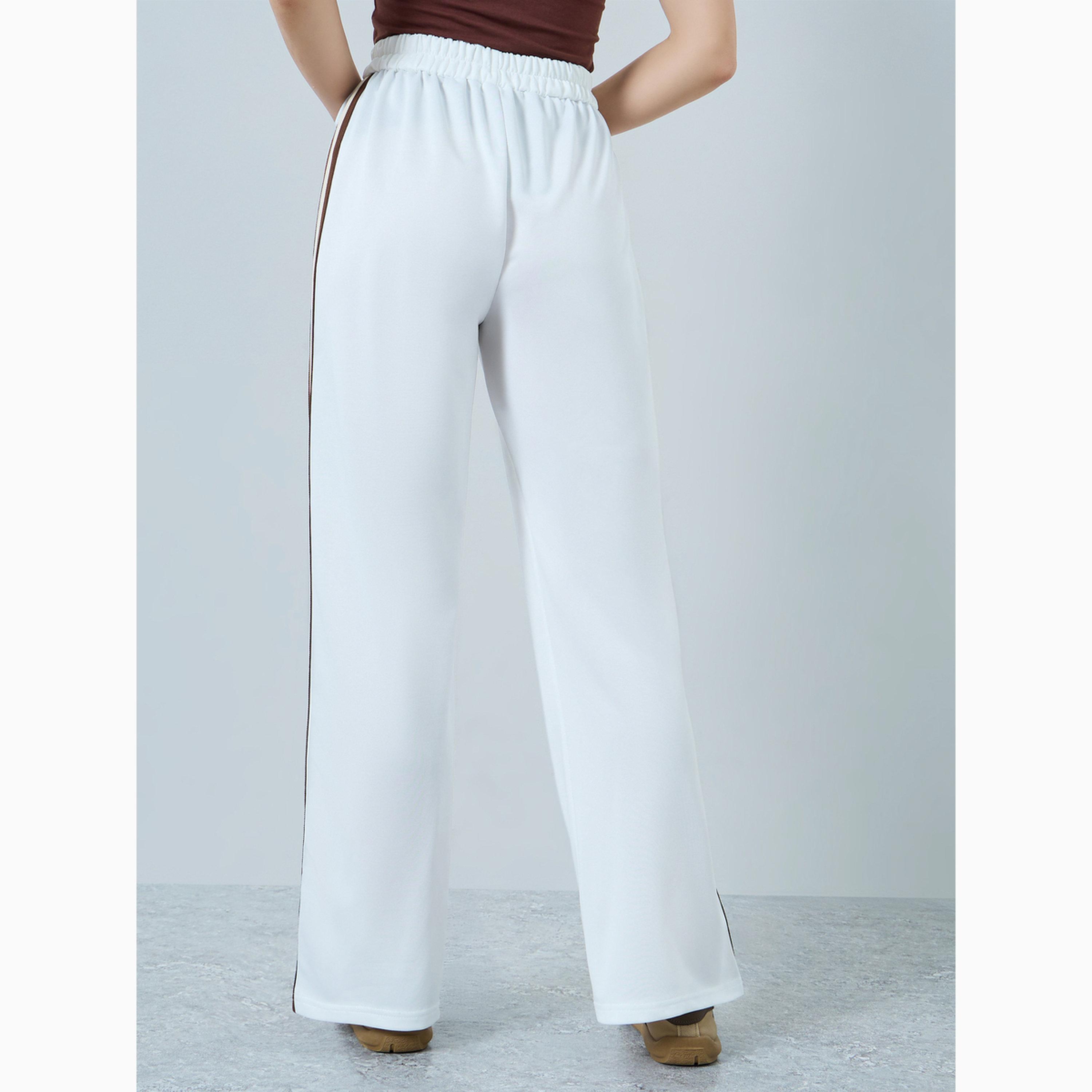 Styli White Wide Leg Joggers with Side Stripe-women-clothing-bottoms-joggers-image-4