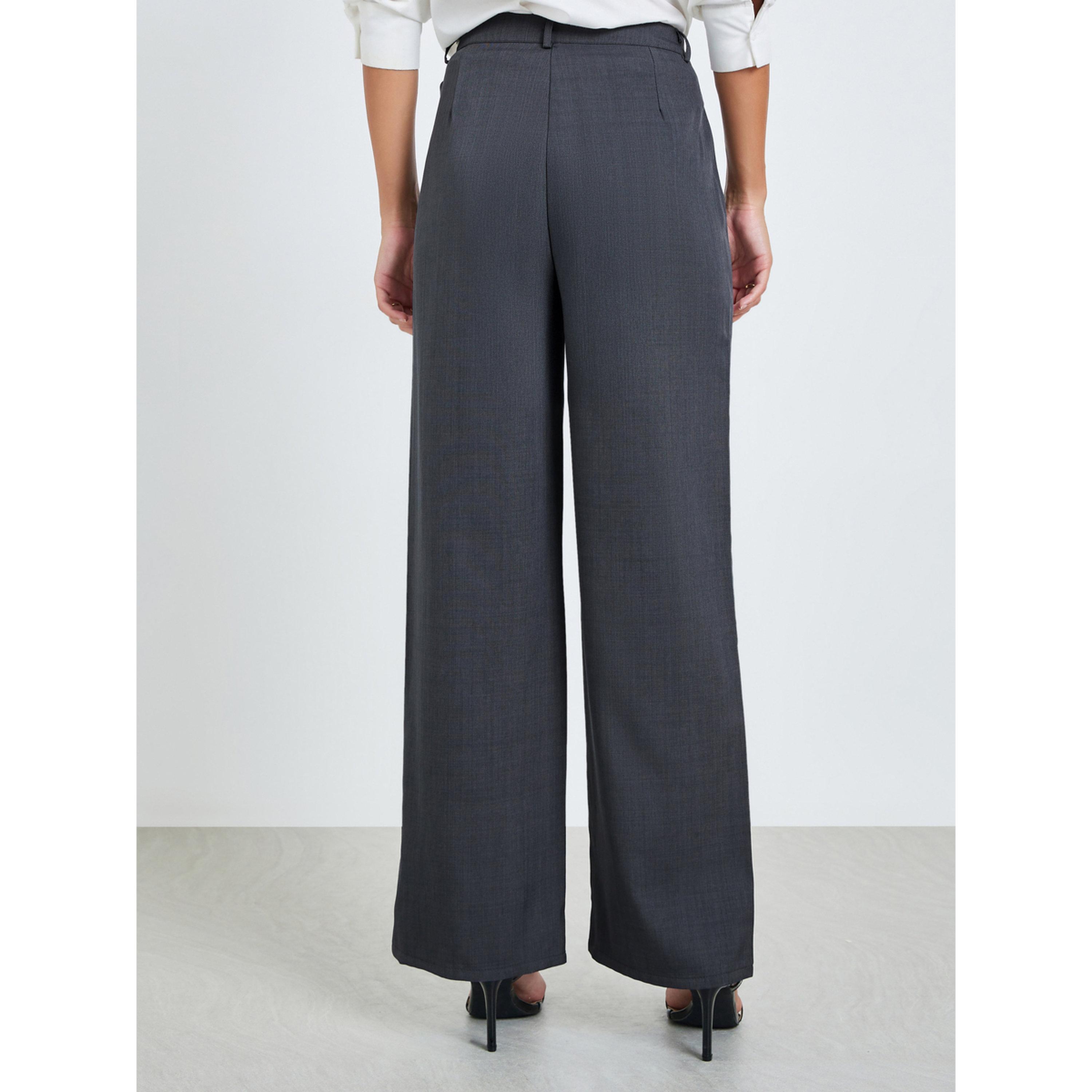 Styli Grey Wide Leg Pleated Pants-women-clothing-bottoms-trousers-image-4