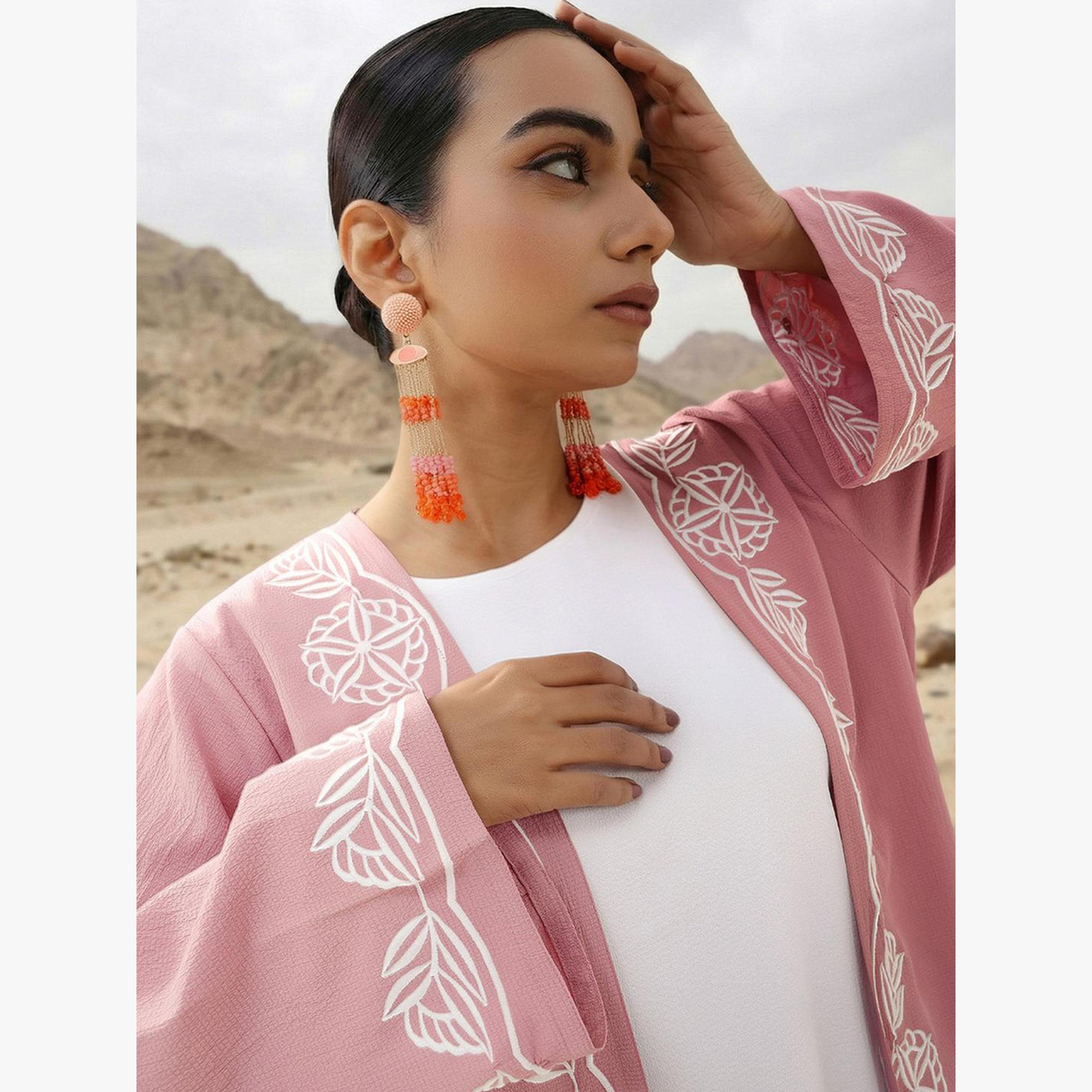 Ishin X Styli 3-Piece Embroidered Abaya, Maxi Dress and Hijab Set-women-arabicclothing-sets-image-2