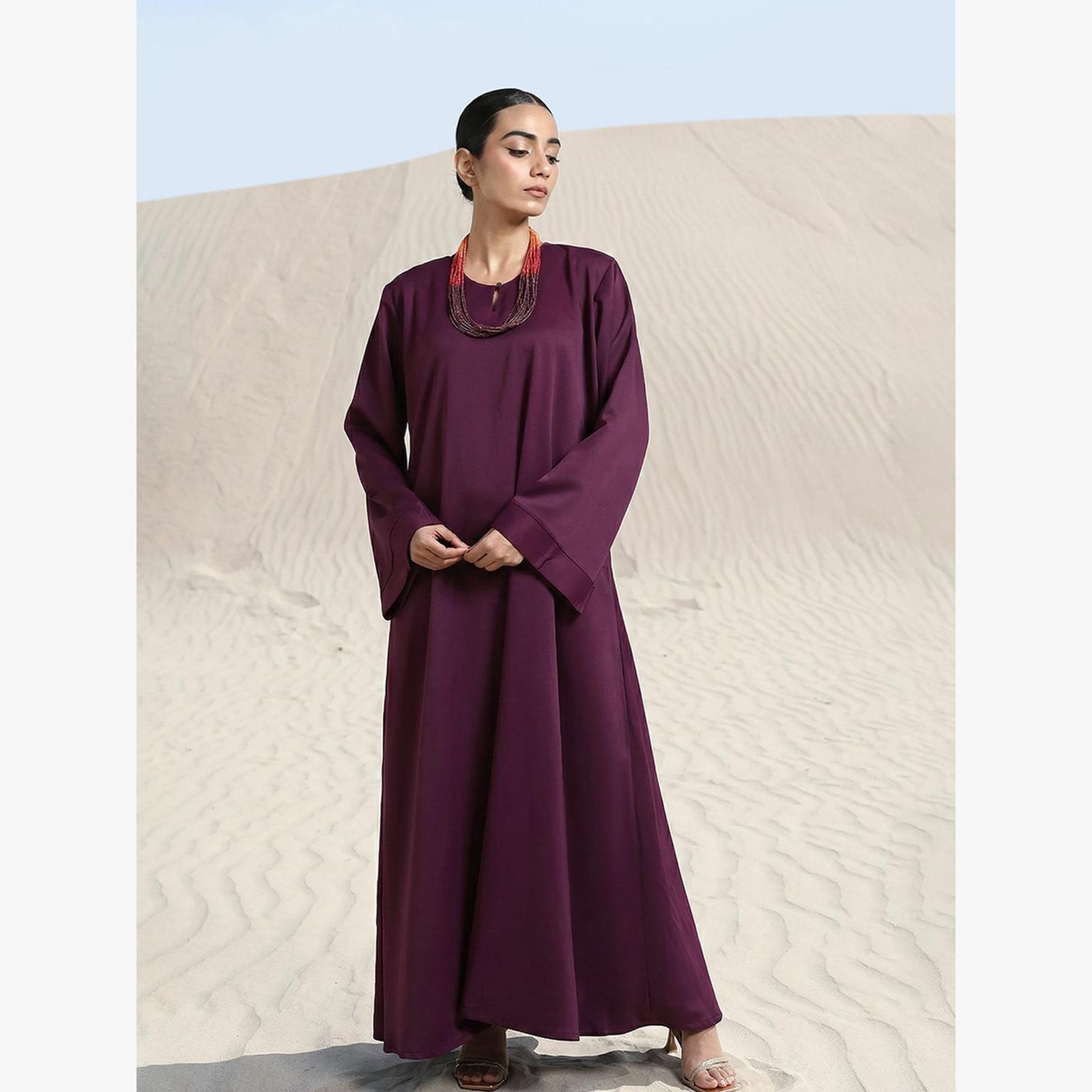 عباية جيورجيت بقصة عادية وحجاب منمق-women-arabicclothing-headscarf-hijab-image-1