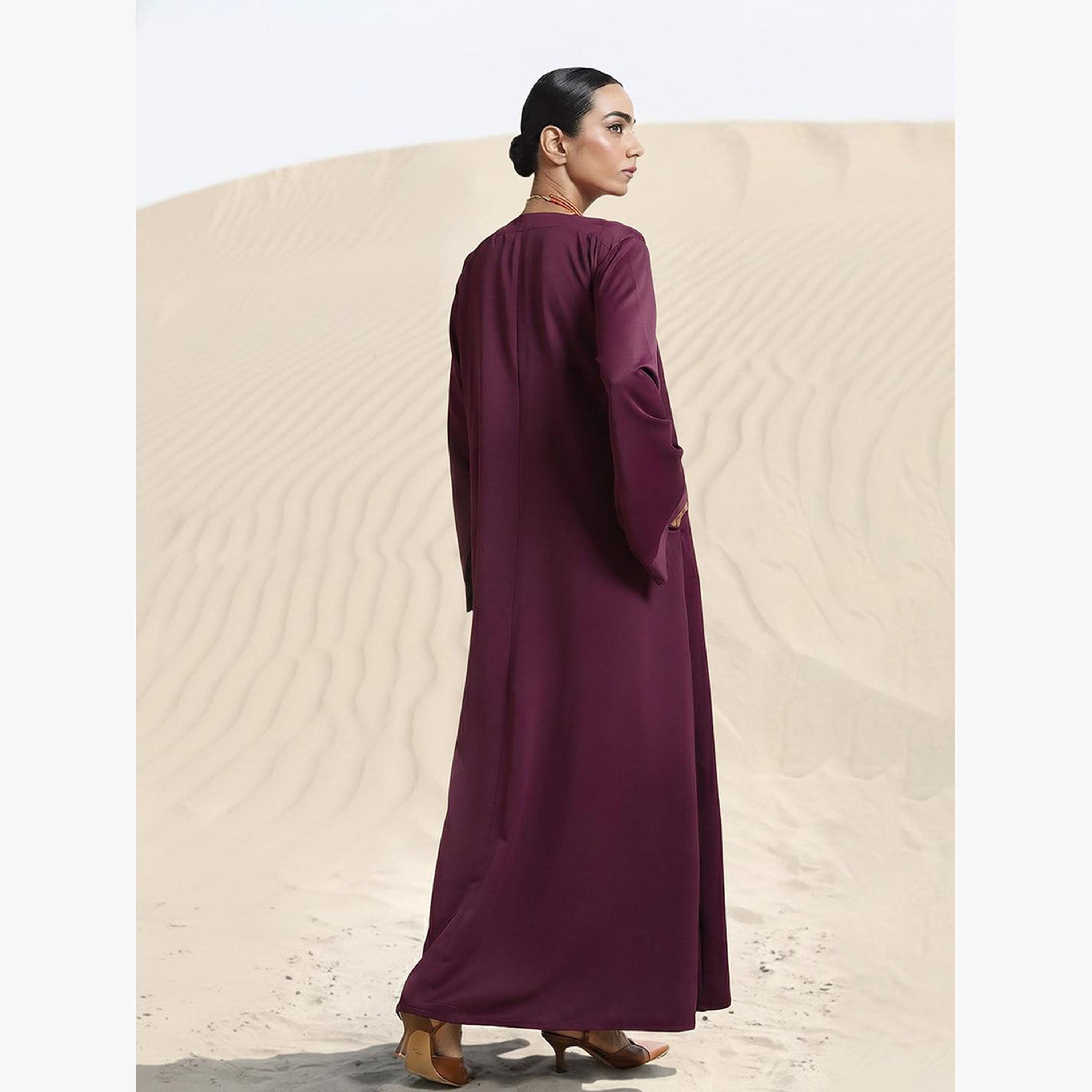 عباية جيورجيت بقصة عادية وحجاب منمق-women-arabicclothing-headscarf-hijab-image-3